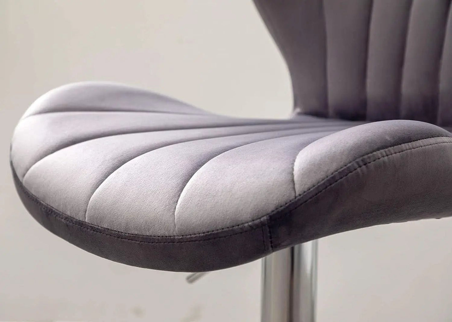 Velvet Adjustable Swivel Barstools Gray Set of Two from PriceLows™