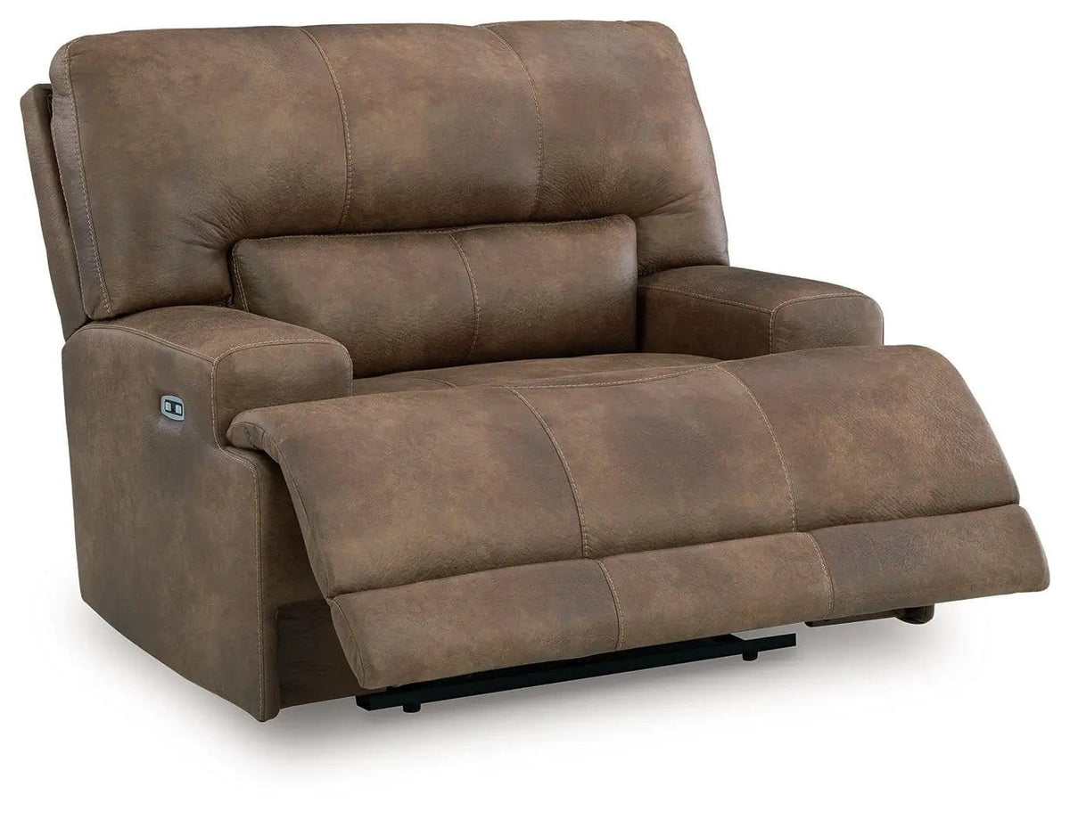 Beckley Place Power Recliner With Adjustable Headrest Reclining Chair | 50 x 42 x 42 in | Faux Leather & Metal | Earth