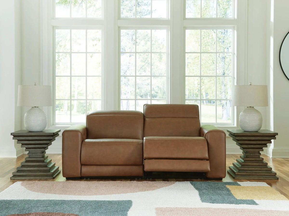 Magic Man Reclining Sectional | Power Reclining Loveseat | Plush Cushioning | Contemporary Design