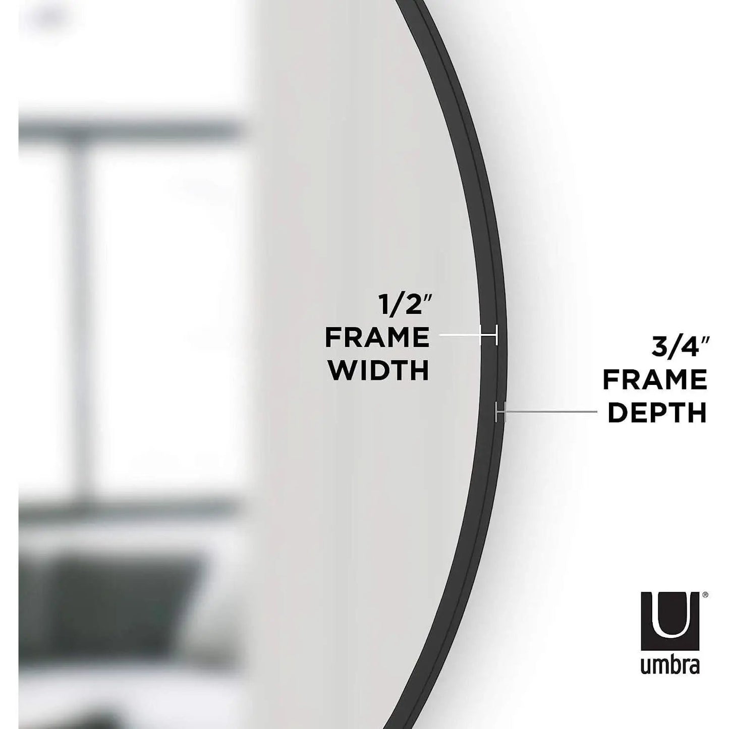 Round Rubber Wall Mirror 37 Inch Diameter With Protective Rubber Frame from PriceLows™