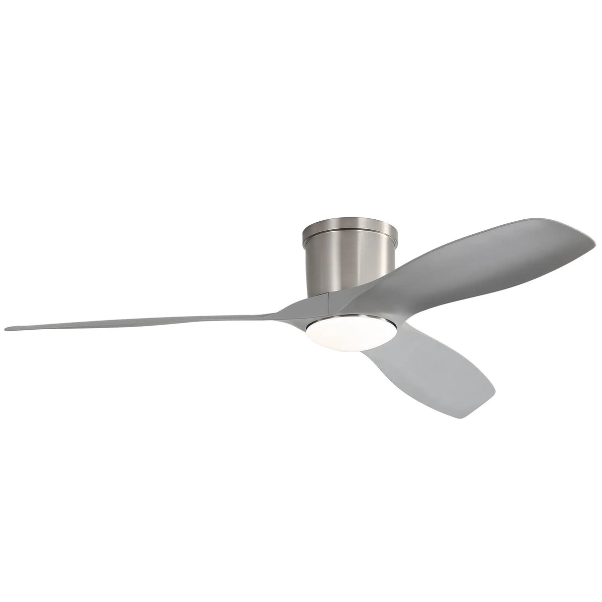 Flush Mount Ceiling Fan | 52 Inch Span | Dimmable LED Light | 3 Blades Reversible DC Motor