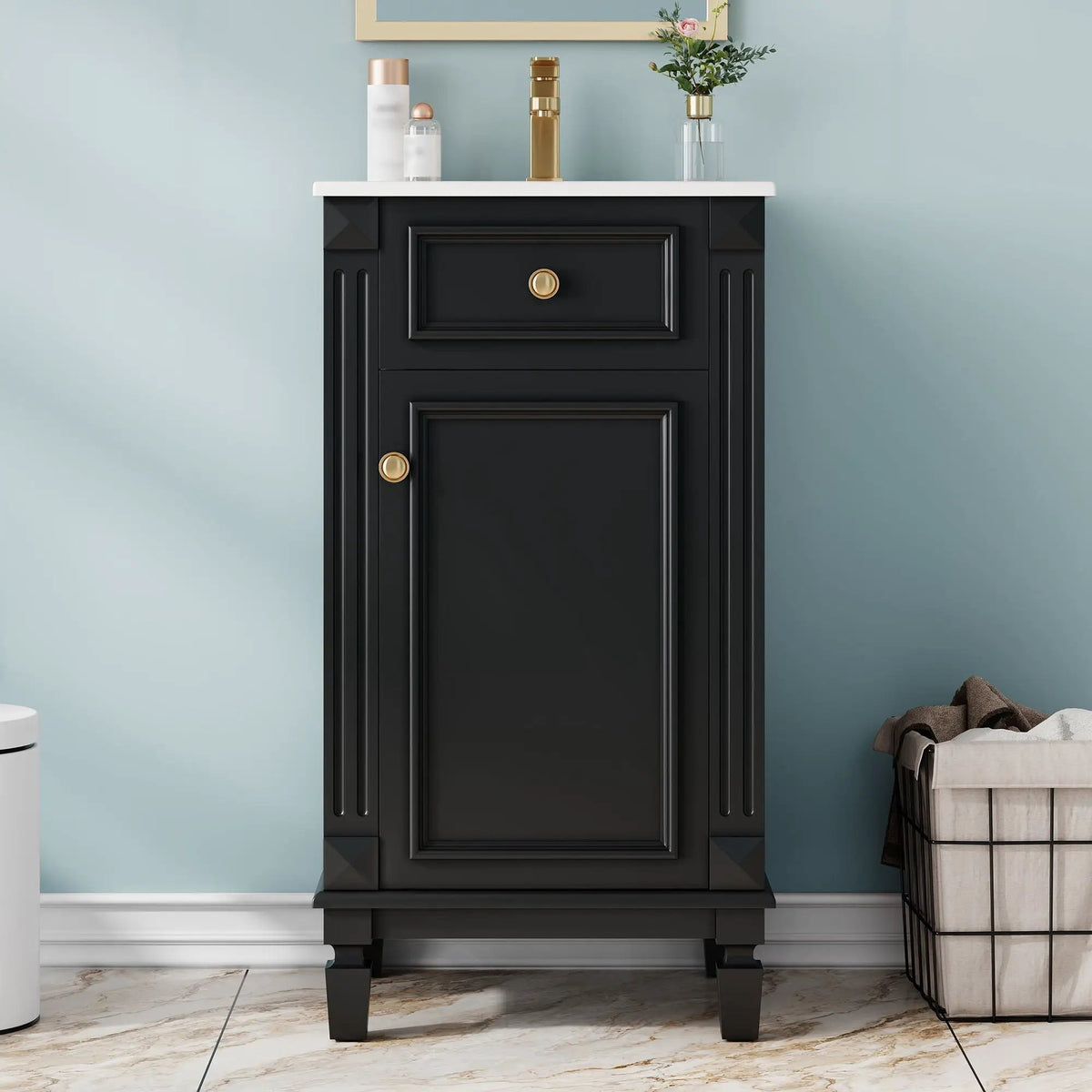 Bathroom Vanity | Solid Wood | Integrated Sink | Soft Closing Doors