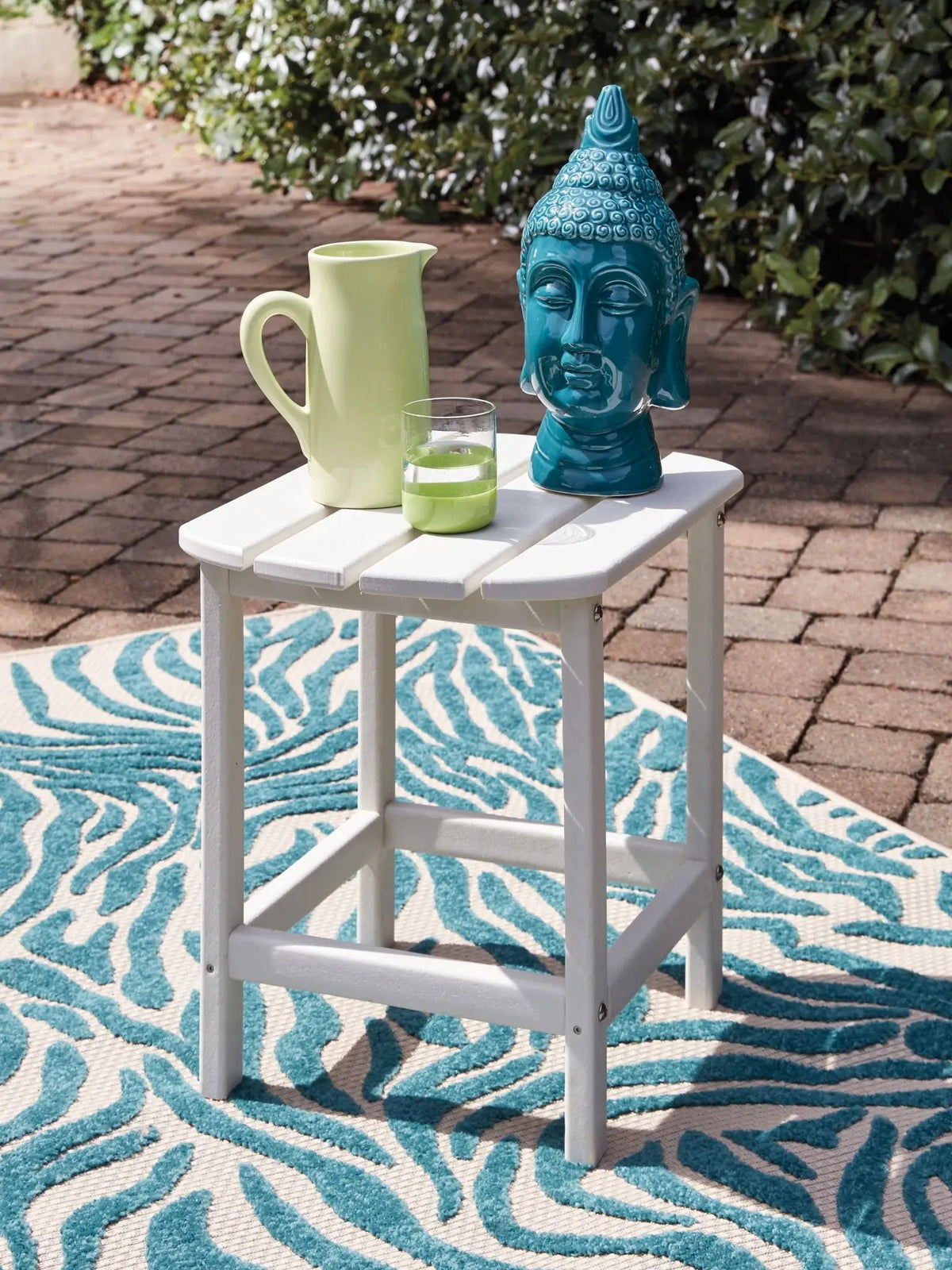 Sundown Treasure Outdoor End Table | MEGA-TUFF Polyethylene | Cottage Style | Weather Resistant