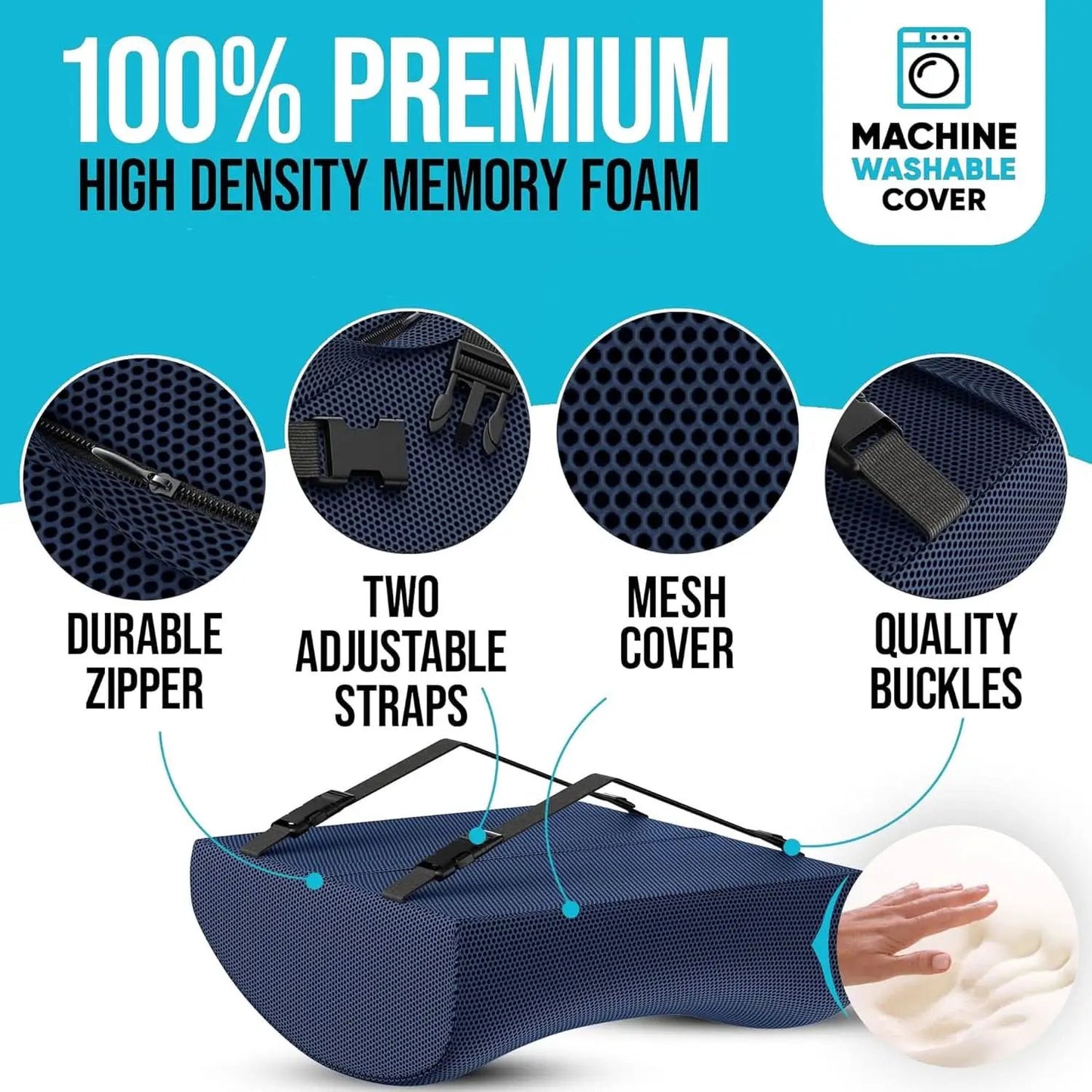 XL Memory Foam Seat Cushion With Lumbar Support Non Slip from PriceLows™