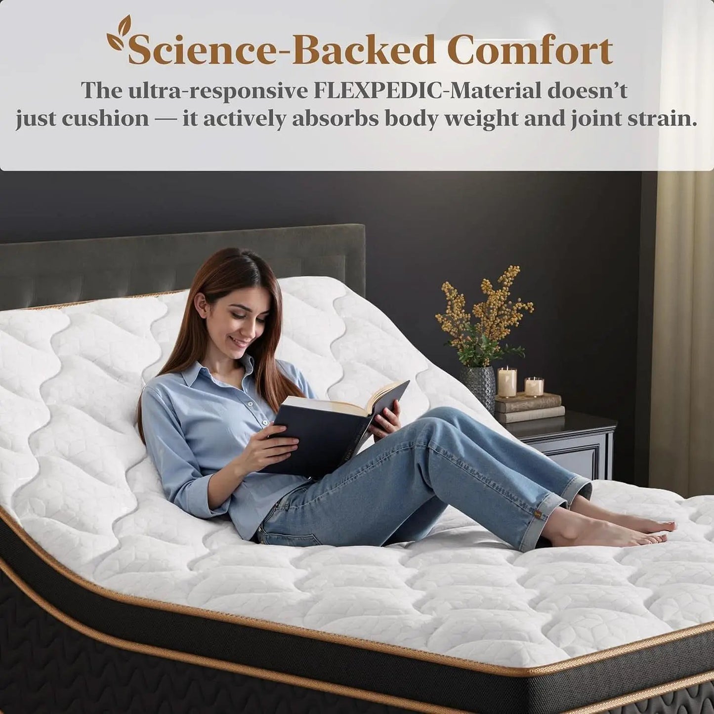 Queen Cooling Hybrid Mattress 14 Inch Certipur US Certified from PriceLows™