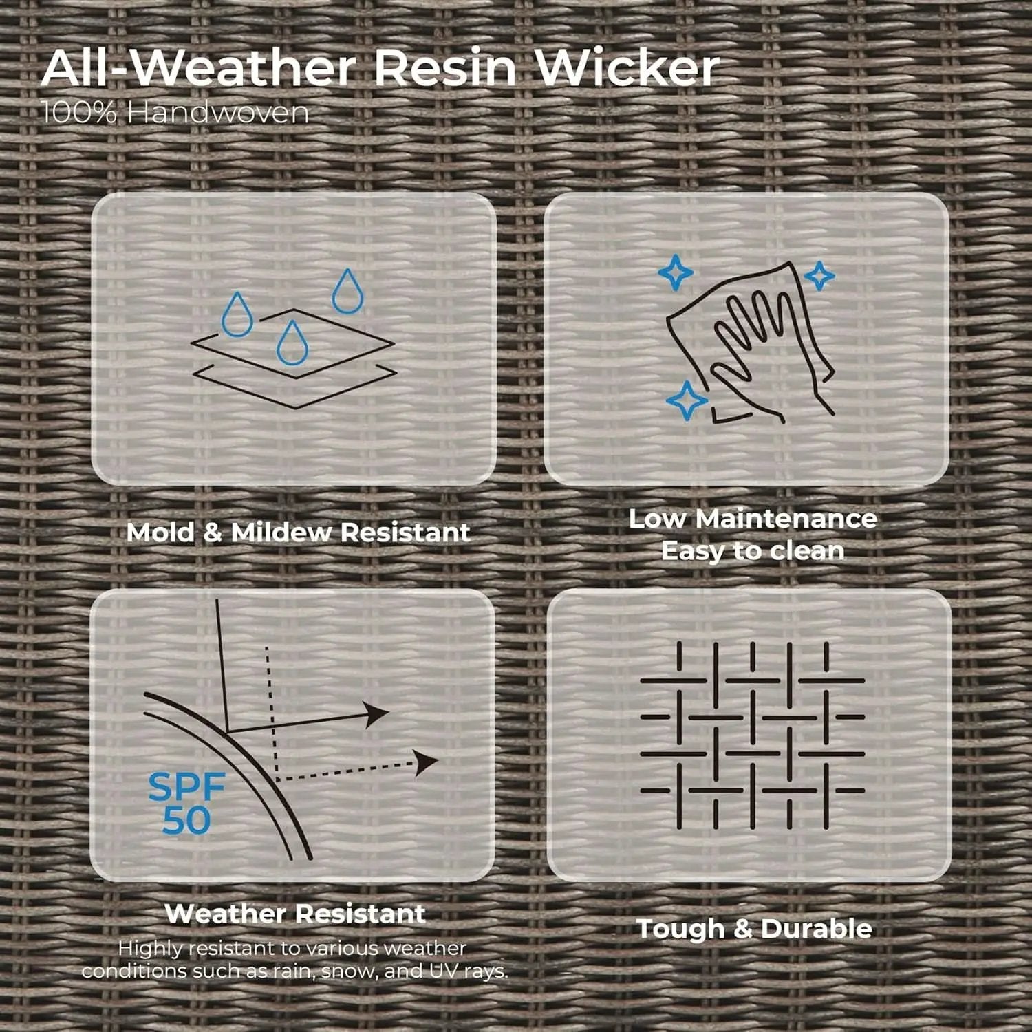 Outdoor Rattan Bistro Set With Comfortable Removable Cushions from PriceLows™