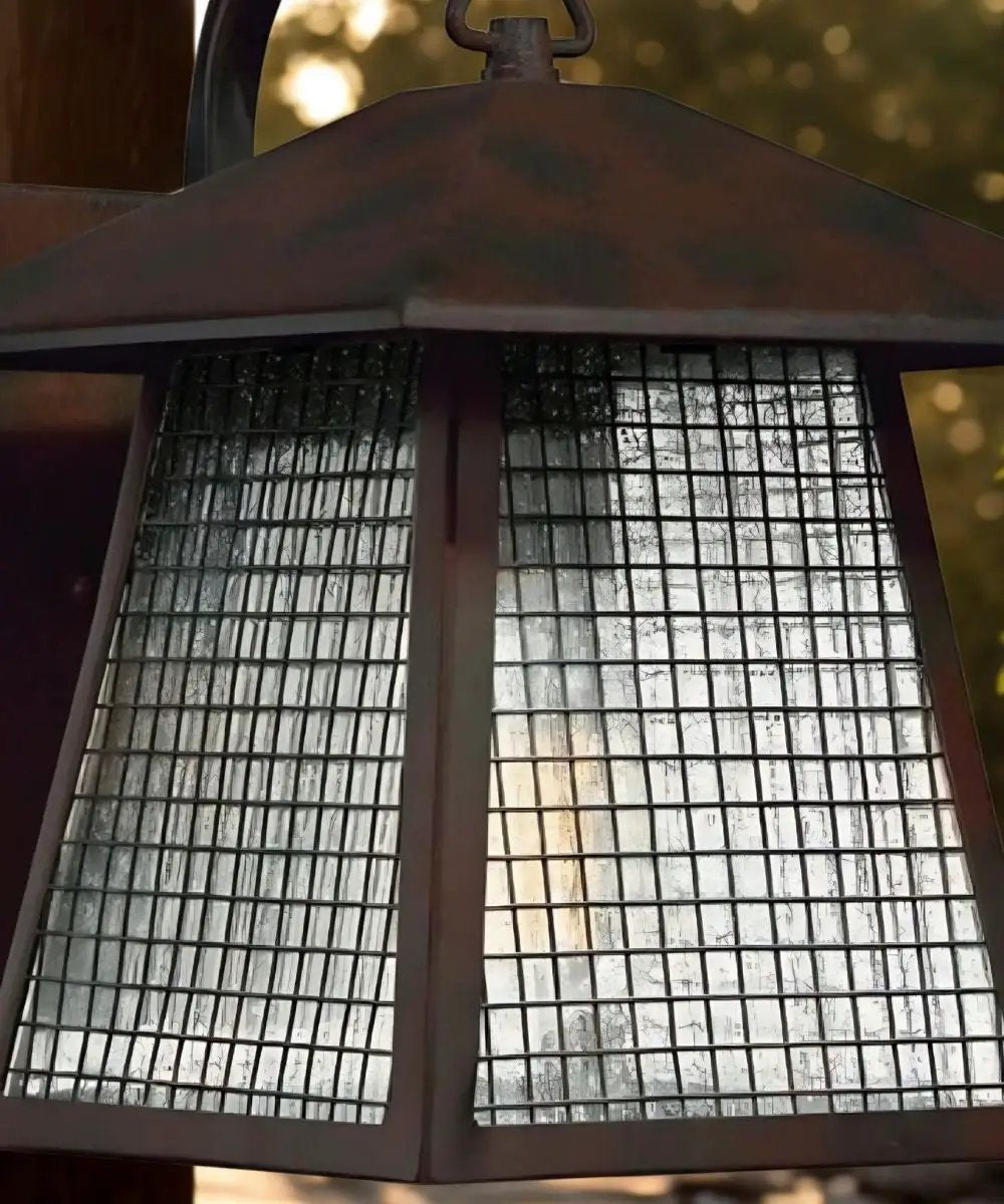 Outdoor Wall Lantern | 1 Light | Clear Seedy Glass | Bronze Finish