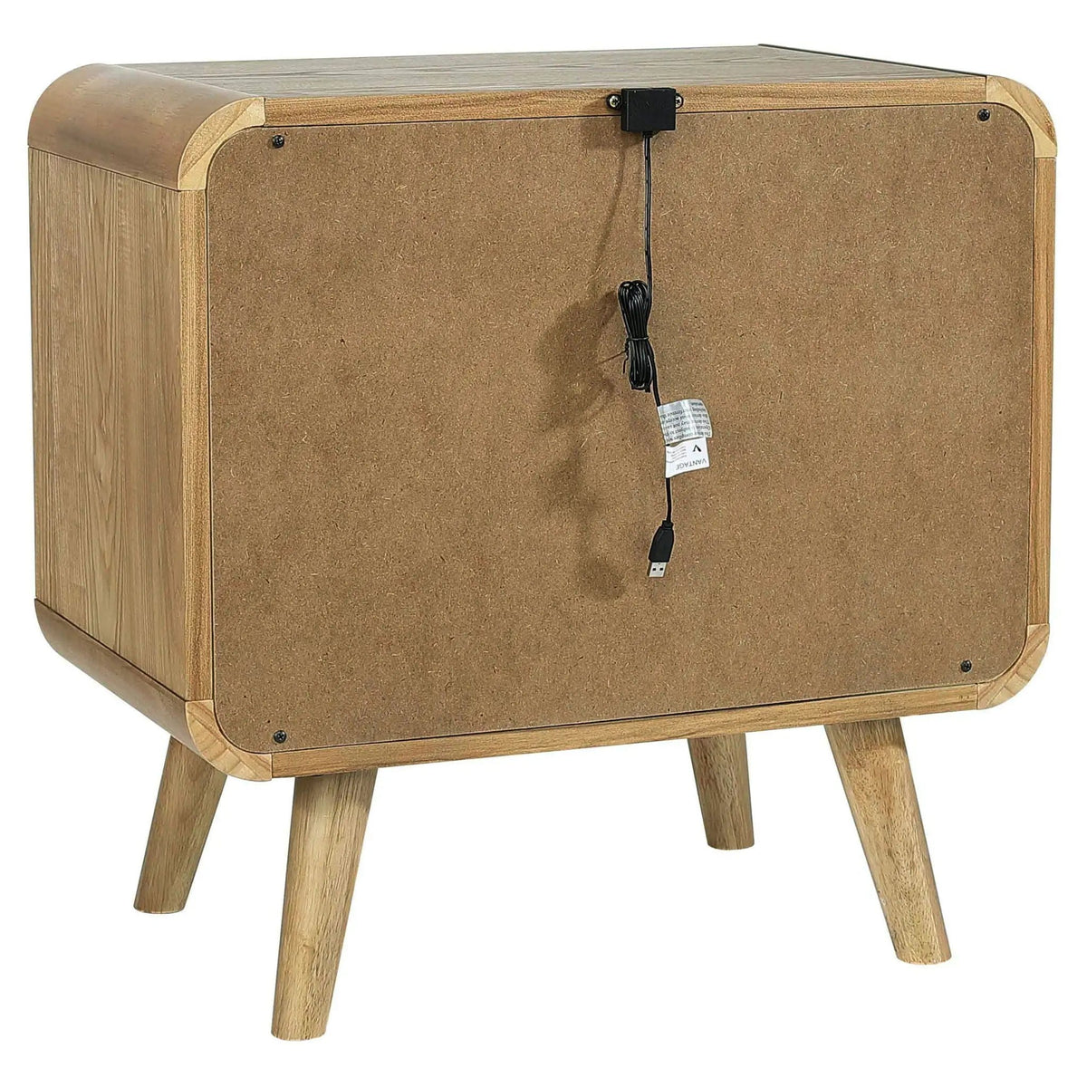 Robyn 2-drawer Nightstand Bedside Table Light Ash | 27 x 15.5 x 26.5 in | Rubberwood & Engineered Wood | Bedroom