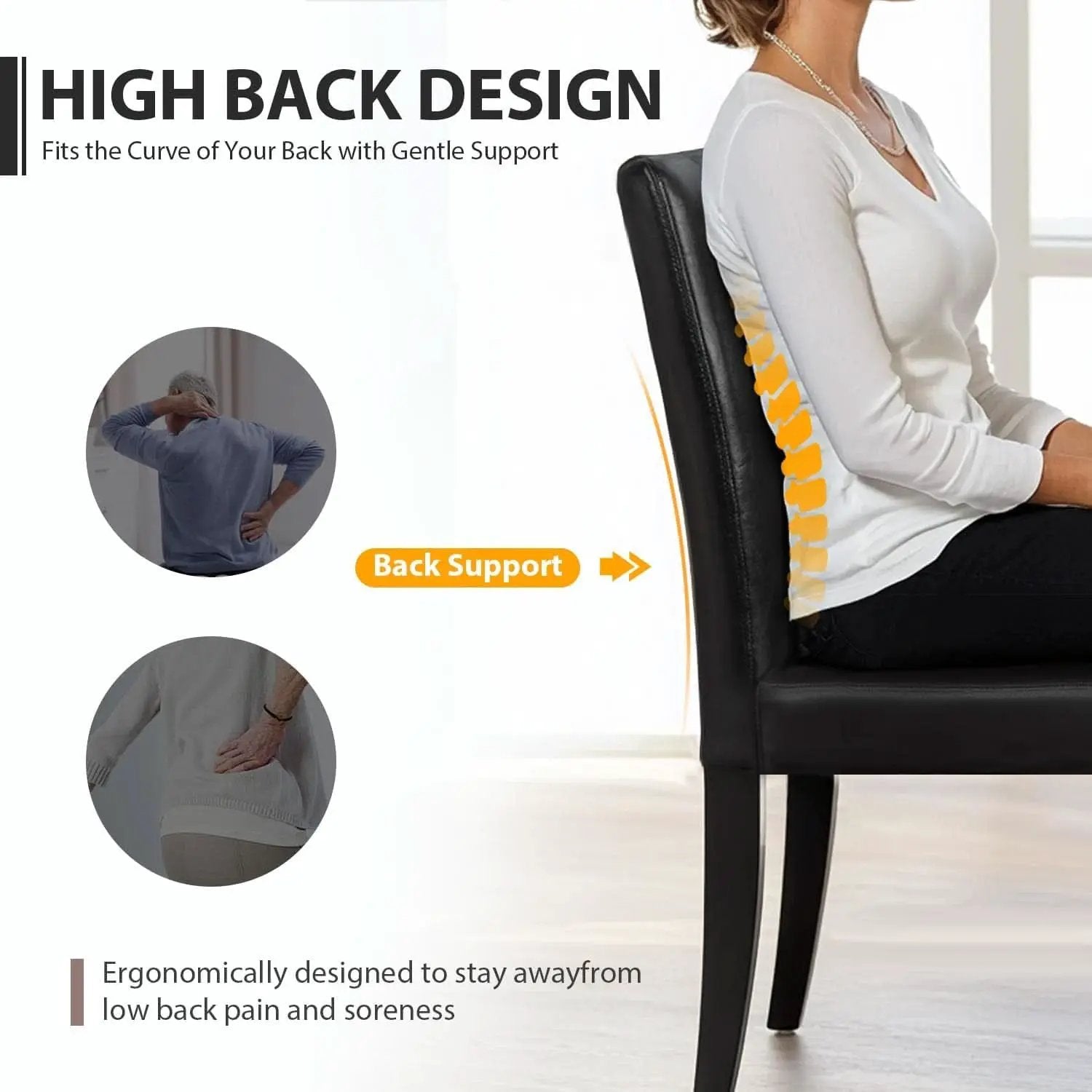 Dining Chairs Set Of 4 Waterproof PU Leather Cushioned With Wood Legs from PriceLows™