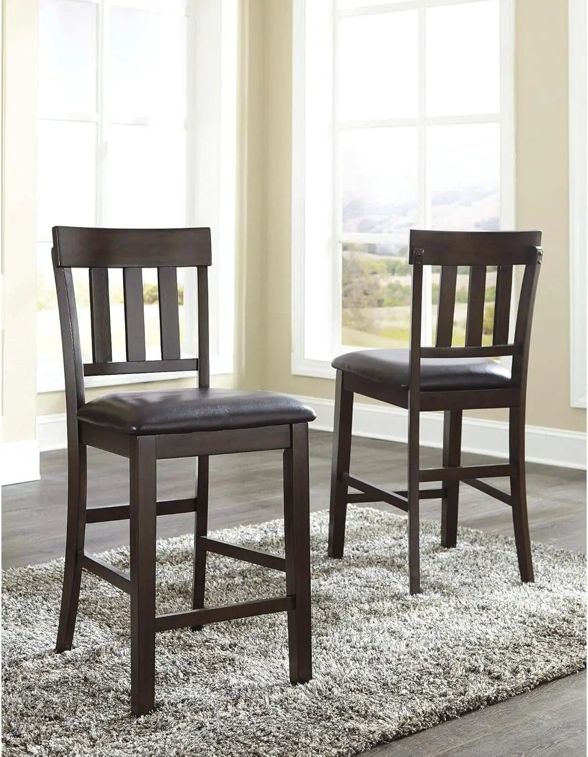 Haddigan 24 Inch Dark Brown Upholstered Bar Stool Set Of 2 from PriceLows™