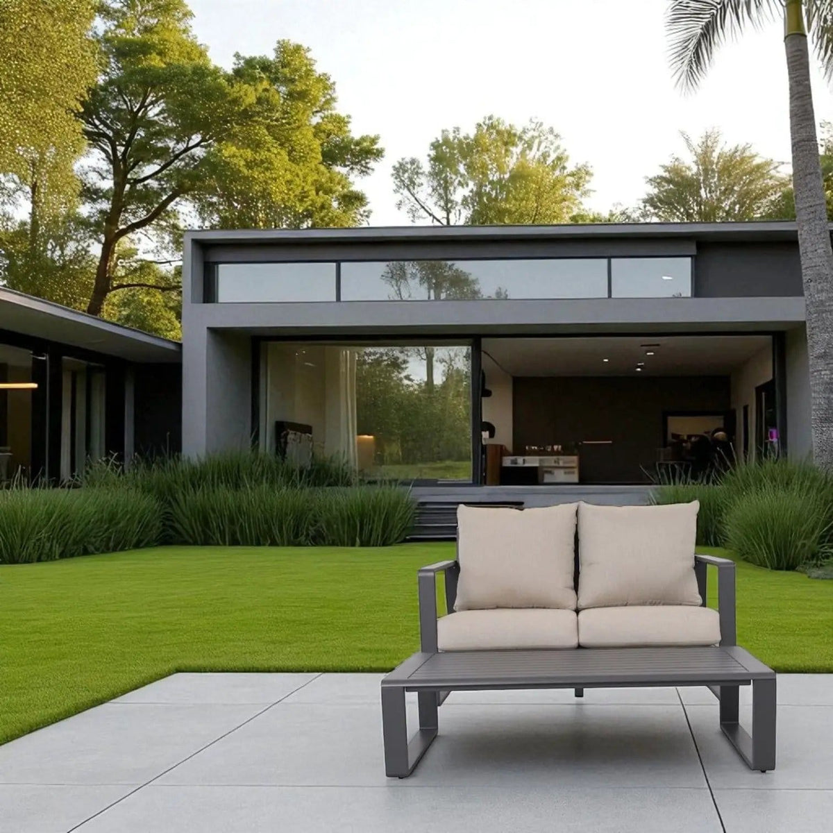 Sofa With Rectangular Coffee Table 2 Piece Outdoor Set | 2 Pieces | Living Room Furniture | Living Room