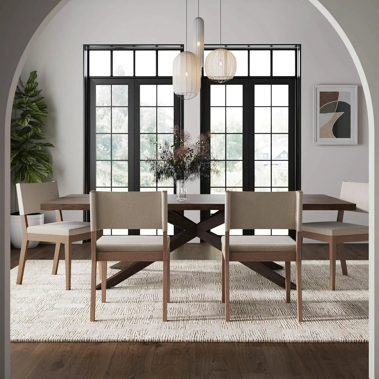 Linus Upholstered Dining Chair With Rubberwood Legs from PriceLows™