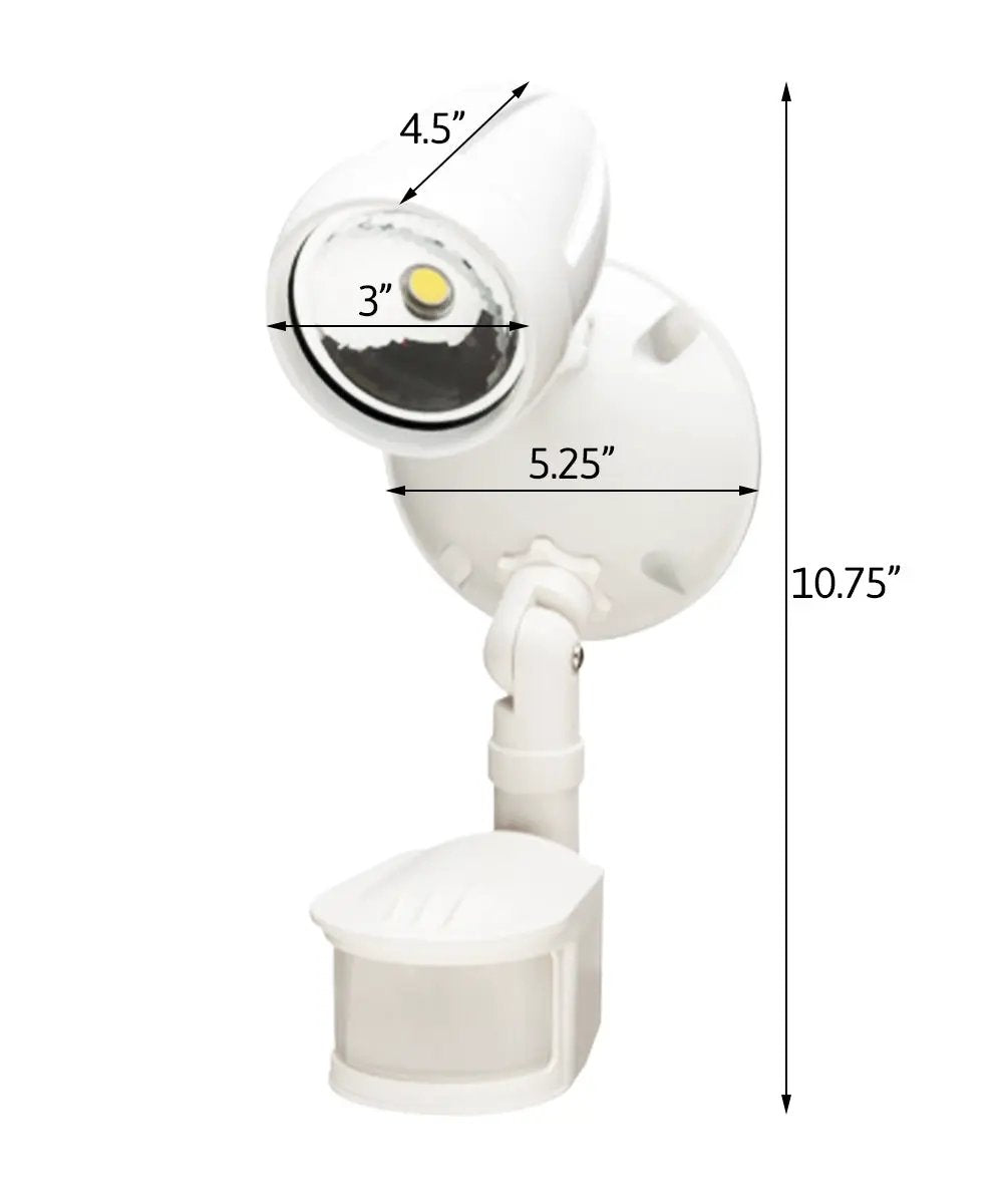 LED Outdoor Security Light | 180 Motion Sensor | Integrated Led | White 11 In