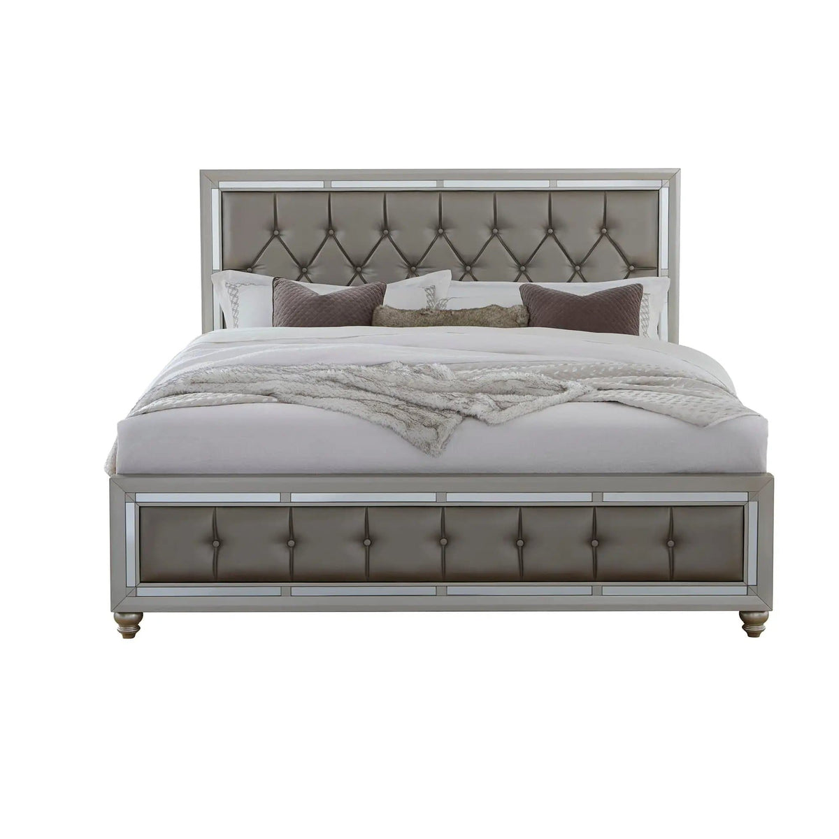 Chloe Elegant Design Bed | 2 Pieces | Solid Wood | Bedroom