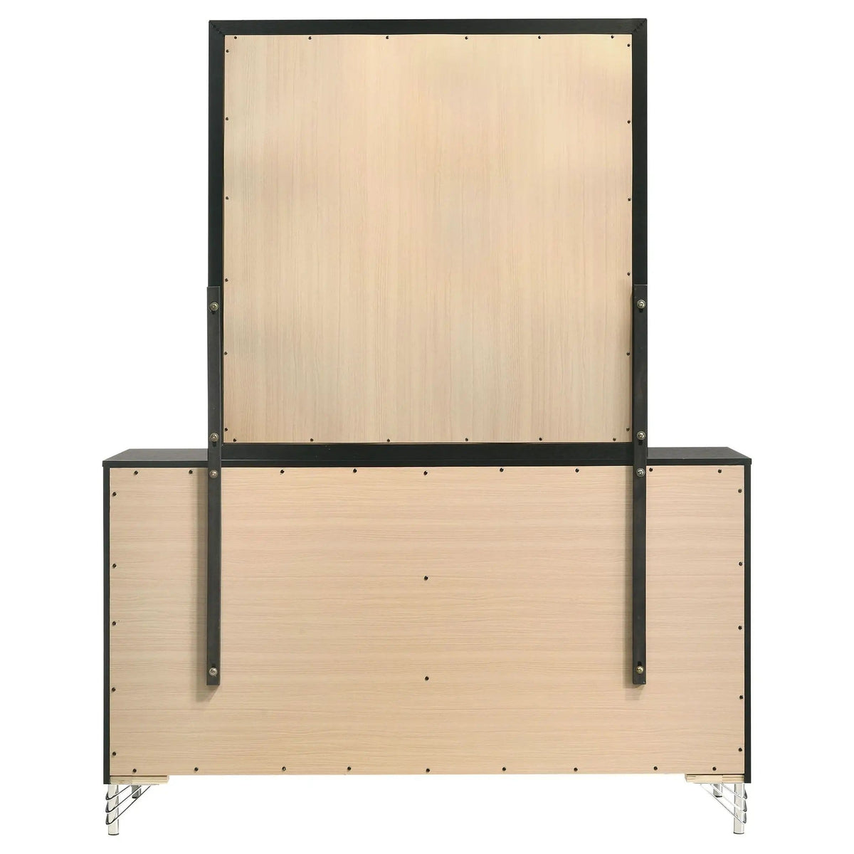 Lucia 6-drawer Dresser and Mirror | 58.5 x 17.25 x 73.25 in | 6-Drawer | Black