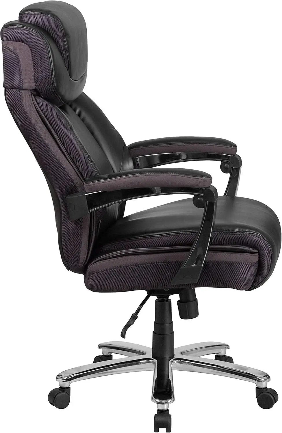 High-Back Headrest Ergonomic Office Chair Black LeatherSoft from PriceLows™
