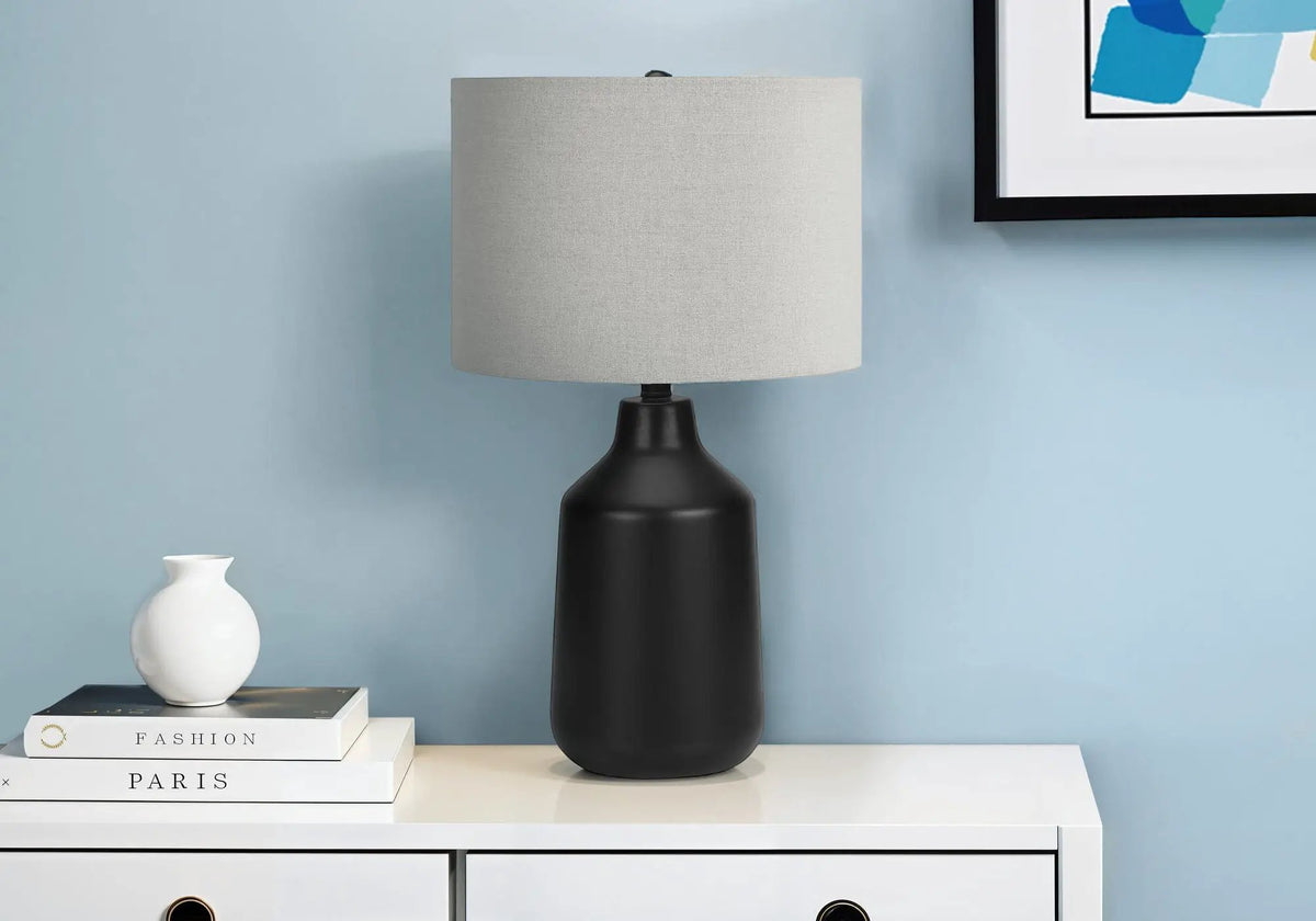 Concrete Table Lamp | Vintage Contemporary Design | 24 Inch Height | 3-Way Rotary Switch