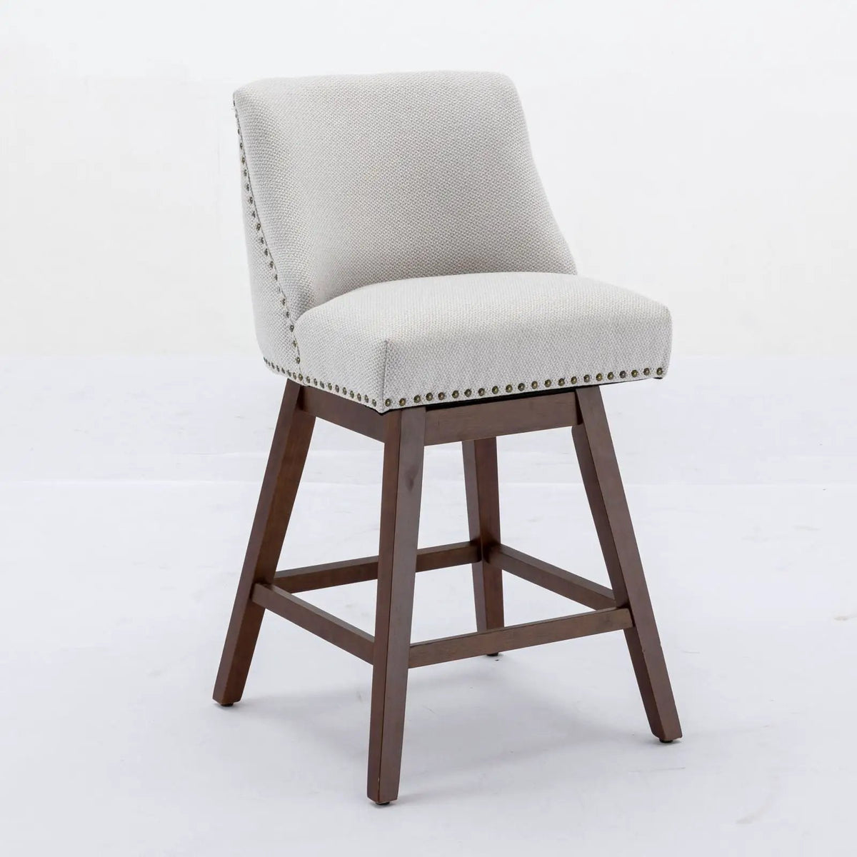 Counter Height Barstools | 26 Inch Seat | Fabric Upholstery | Set Of Two
