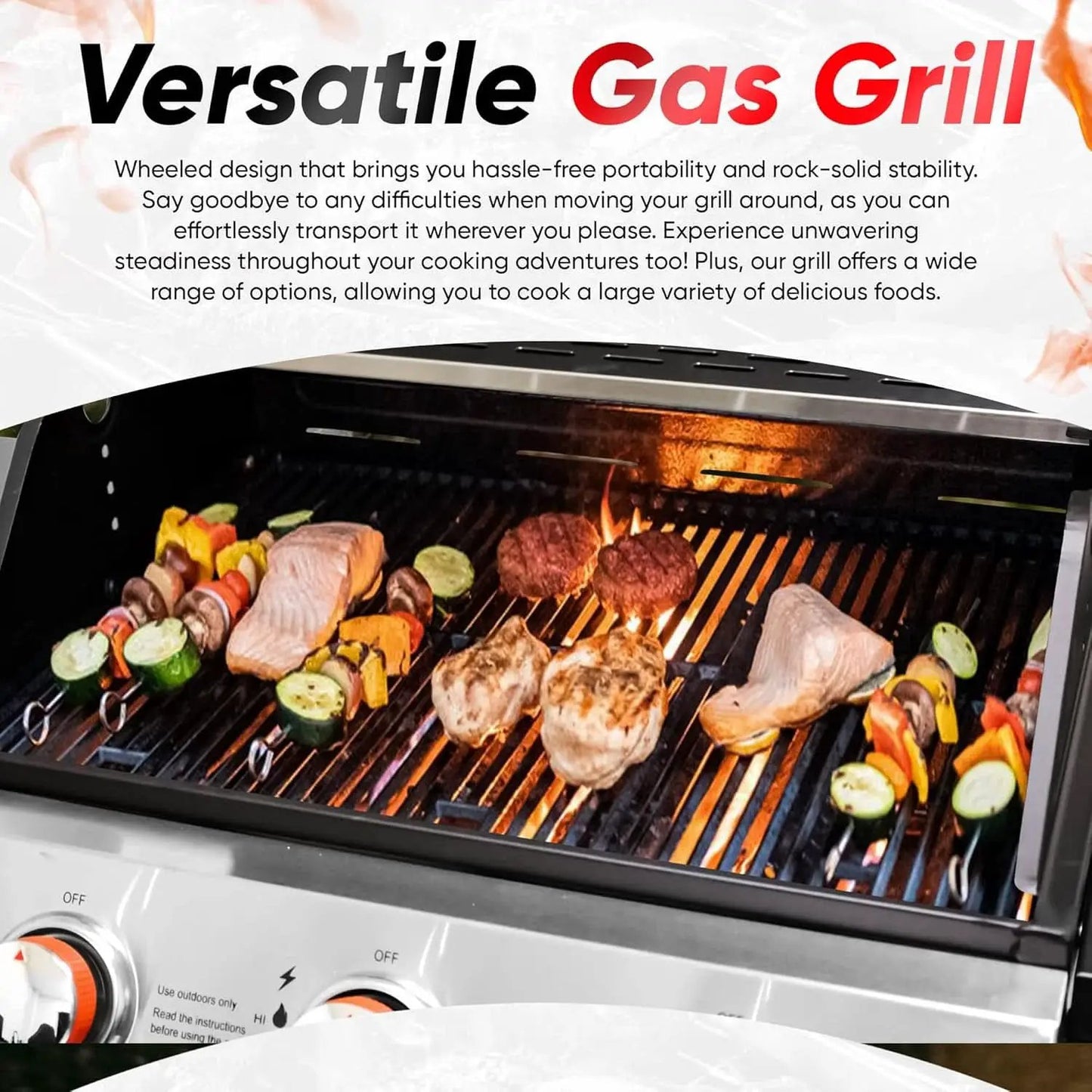 3 Burner Stainless Steel Propane Gas Grill With Cabinet from PriceLows™