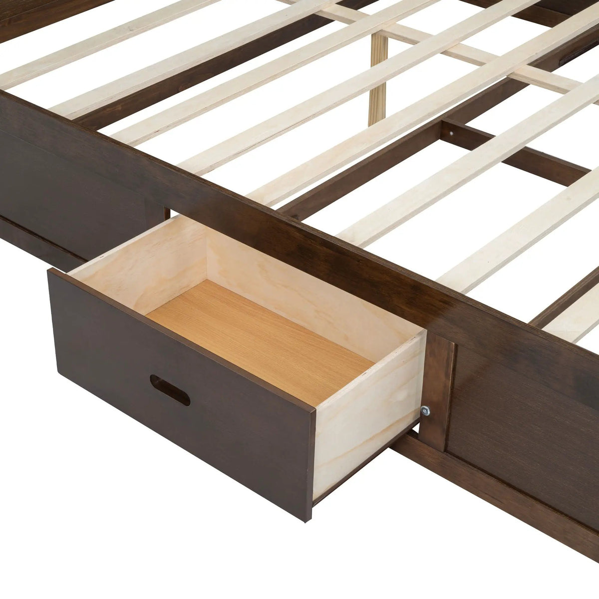 Platform Bed | Storage Headboard | USB Outlets | Solid Pine