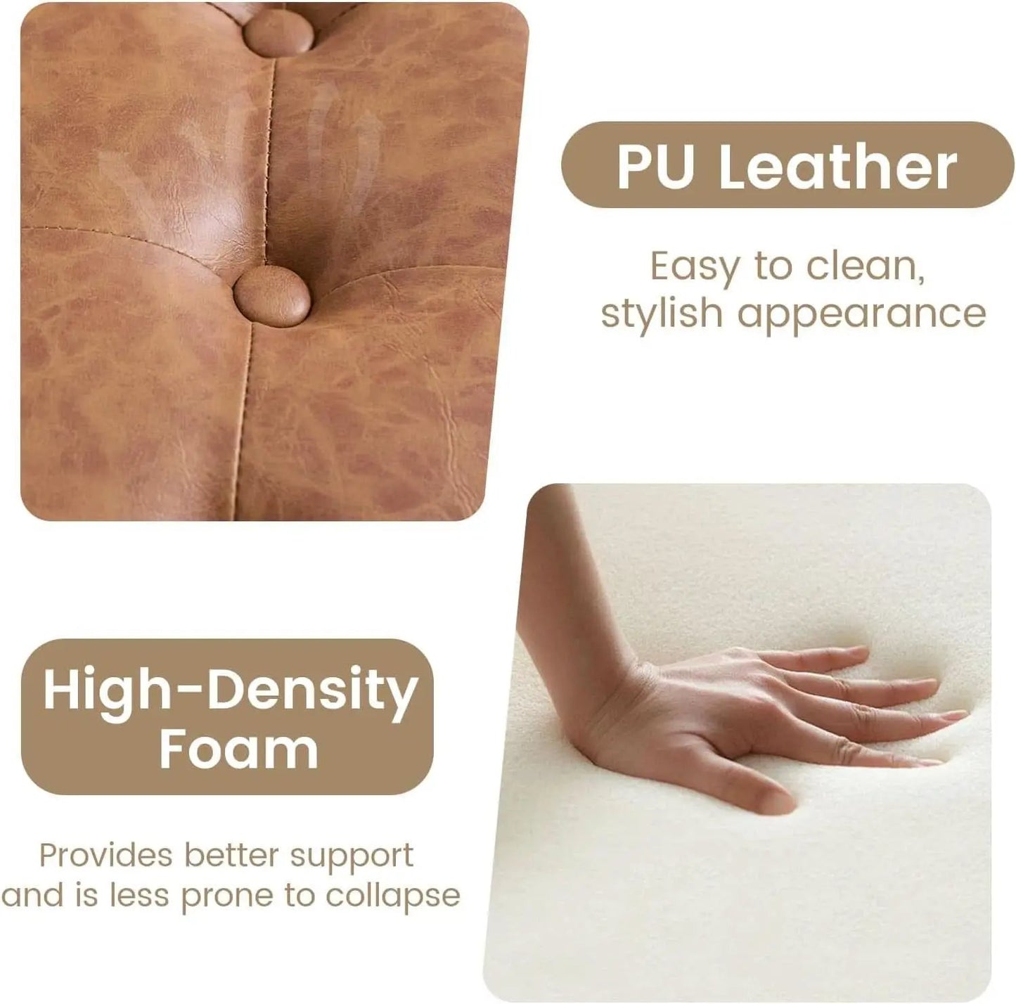 Twenty FourInch Round PU Leatherette Storage Ottoman from PriceLows™