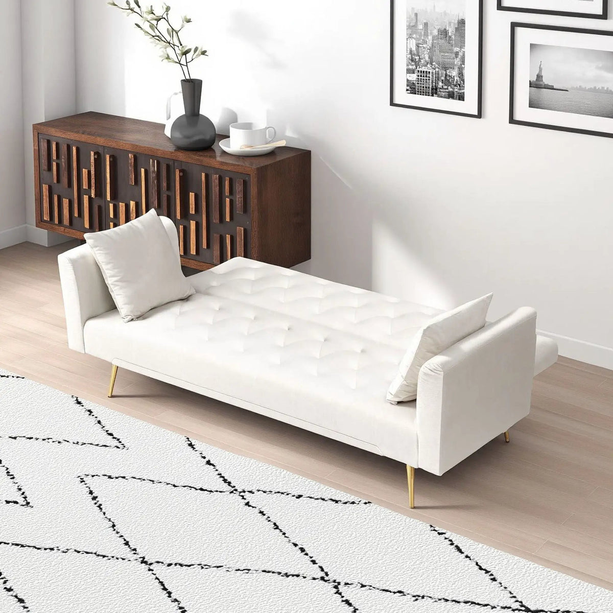 Convertible Folding Sofa Bed | Double Size | Small Space Design | Living Room Futon