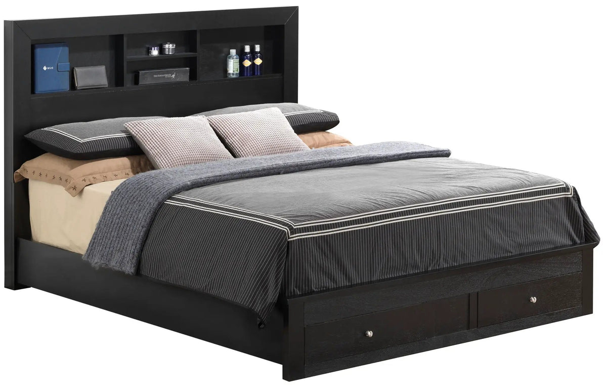 Modern Storage Bed | Ample Bedroom Storage | Wood And Manufactured Wood | 81 Inch Length