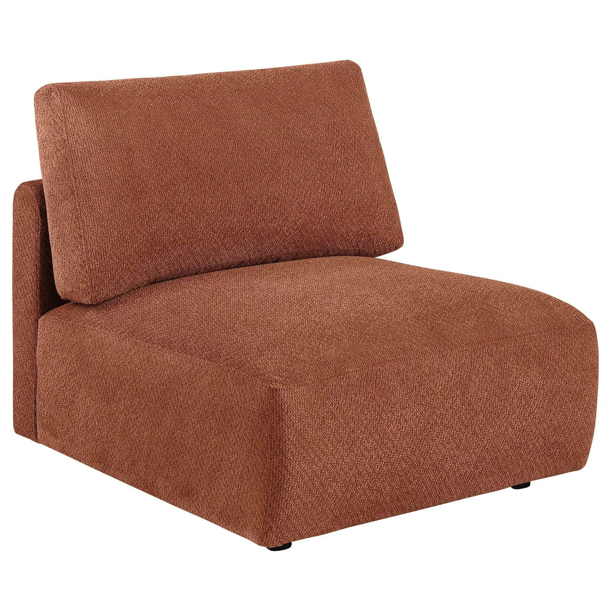 Elysia Chenille Upholstered Modular Armless Chair Coral | 32.5 x 38 x 33 in | Chenille & Polyester | Home