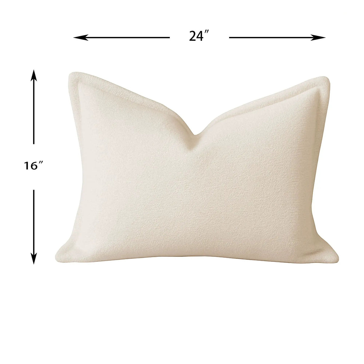 Homey Cozy Comfort Throw Pillow | Textured Ivory | 24 x 16 Inch | Fabric-Wrapped Edges