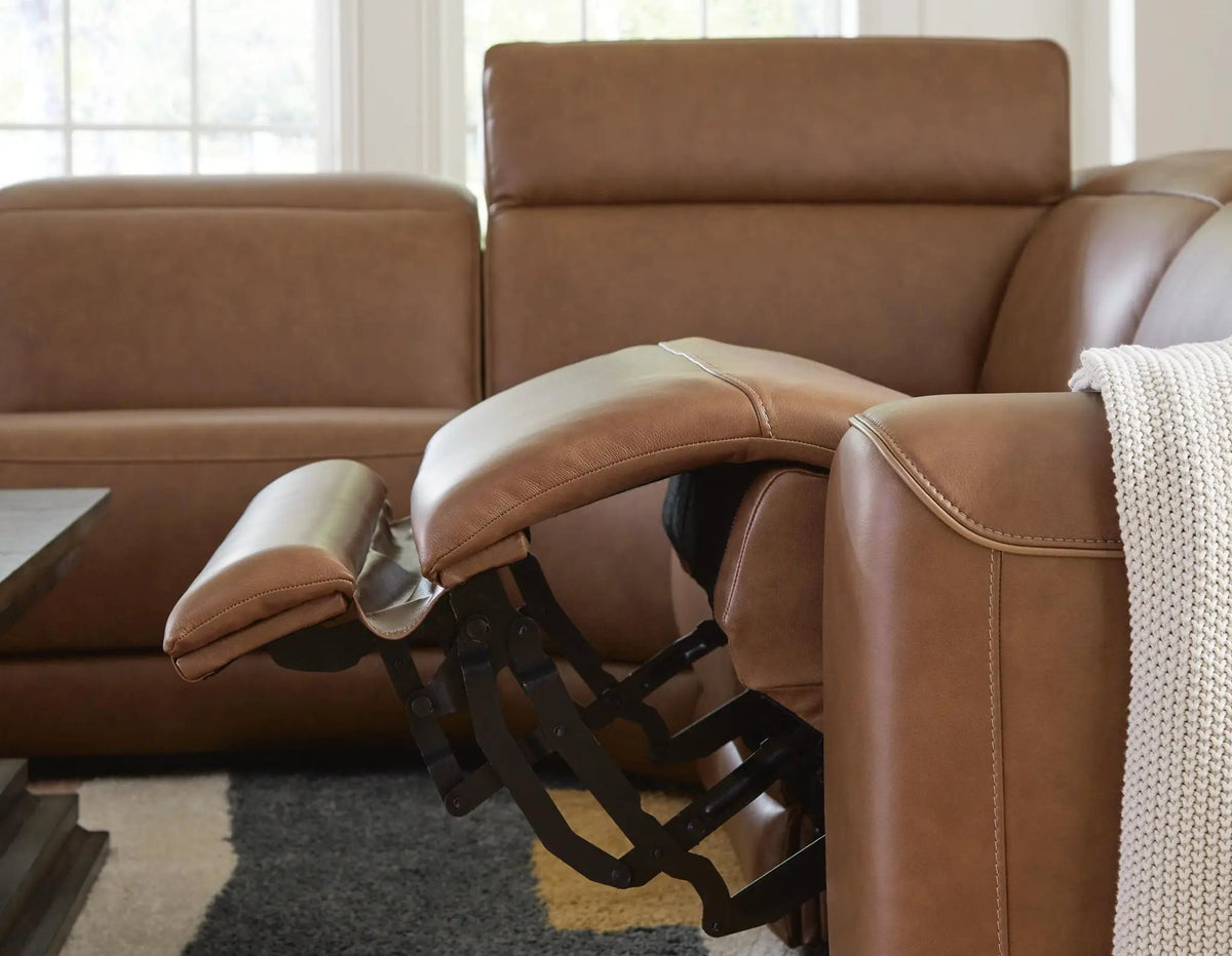 Magic Man Reclining Sectional | Power Reclining Loveseat | Plush Cushioning | Contemporary Design