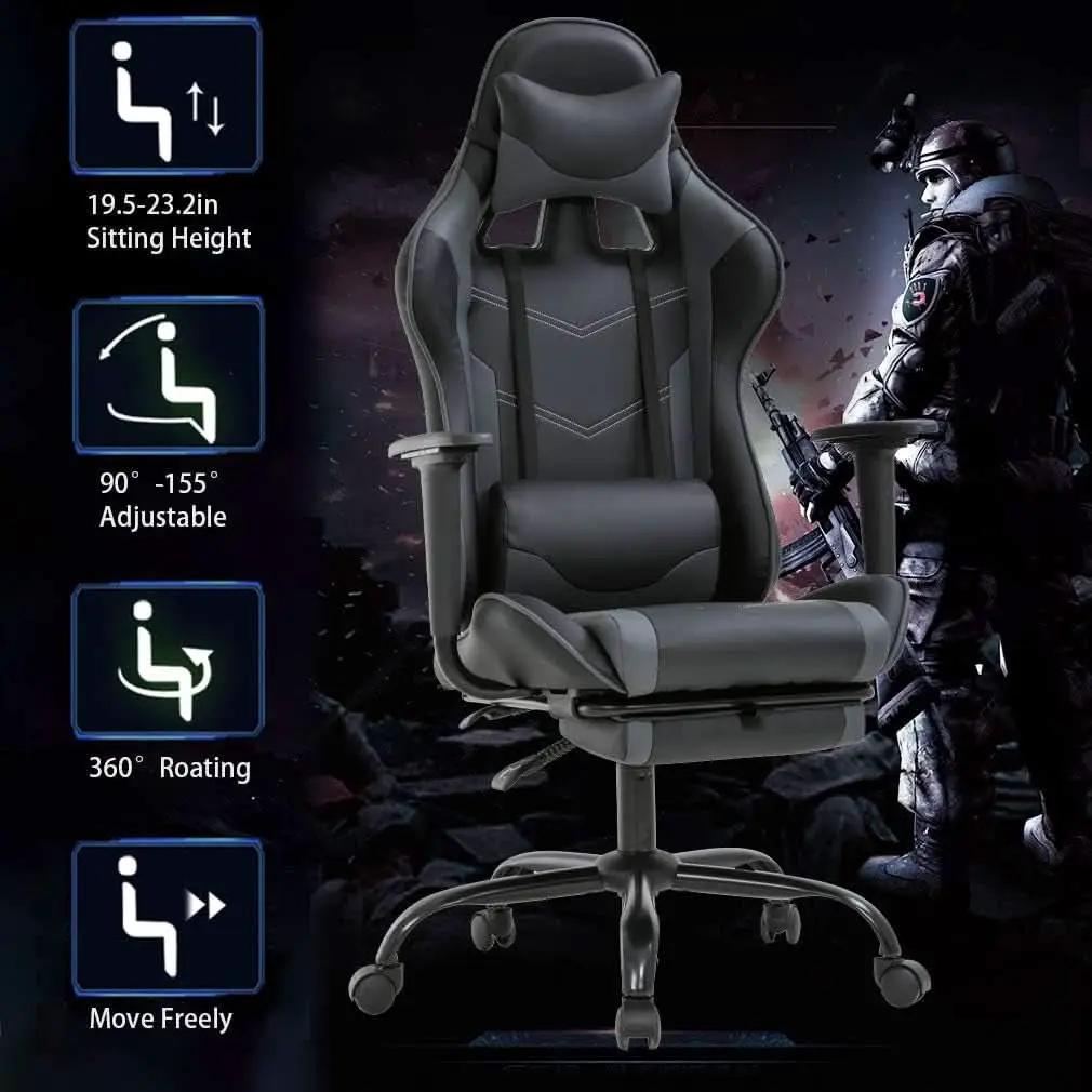High Back Ergonomic Office Chair With Lumbar Support Grey from PriceLows™