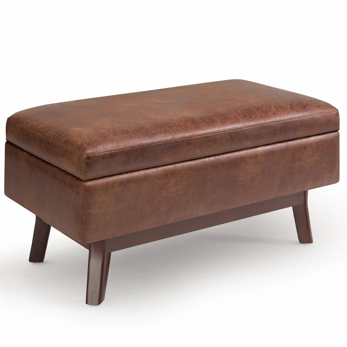 Storage Ottoman | Rectangular Design | Solid Wood Frame | Lift Top