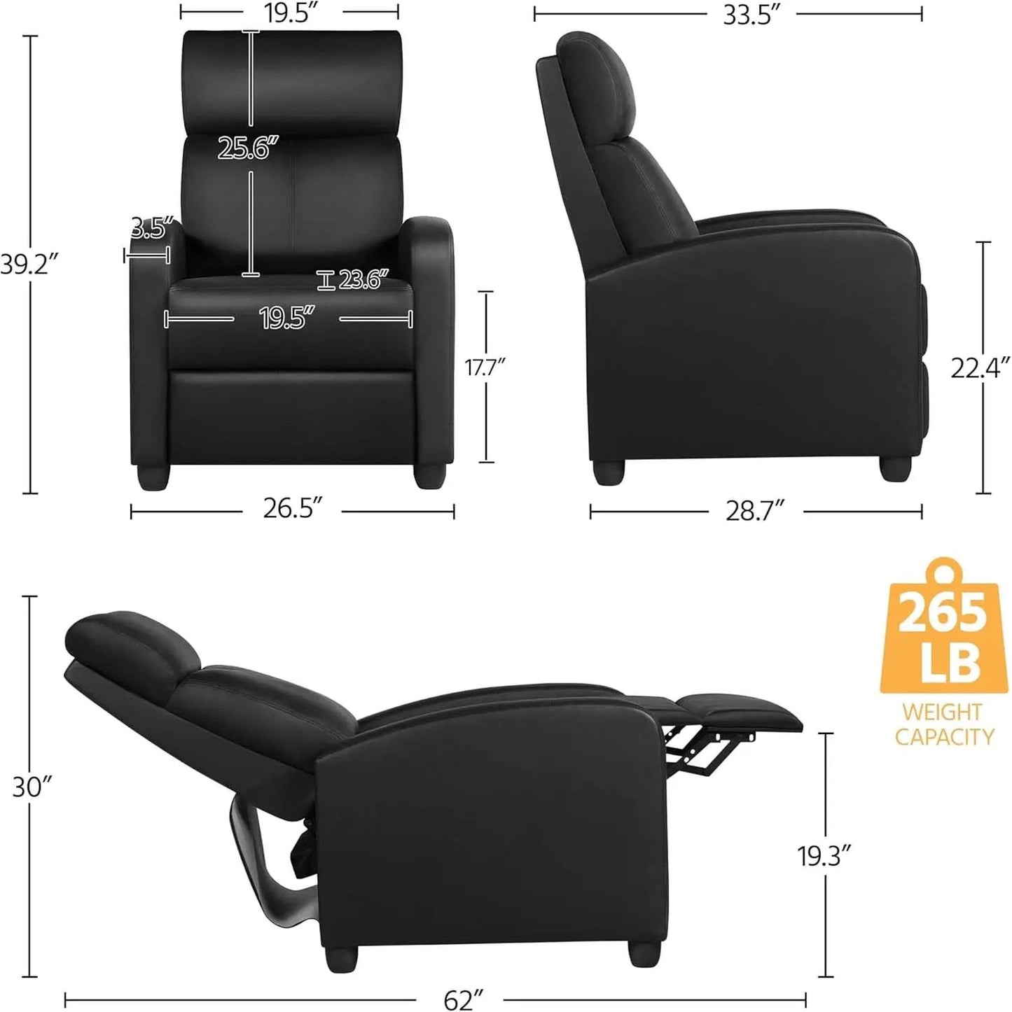 Modern Recliner Sofa With Lumbar Support And Plush Comfort from PriceLows™