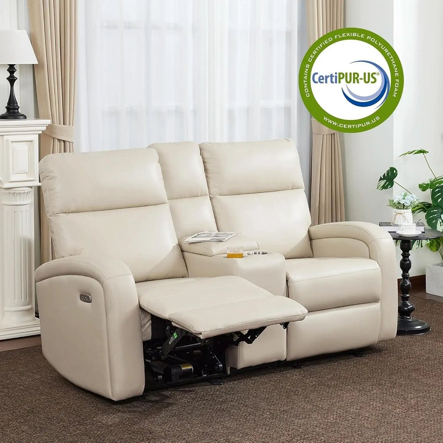 65.7-Inch Zero Wall Recliner Loveseat With Console from PriceLows™