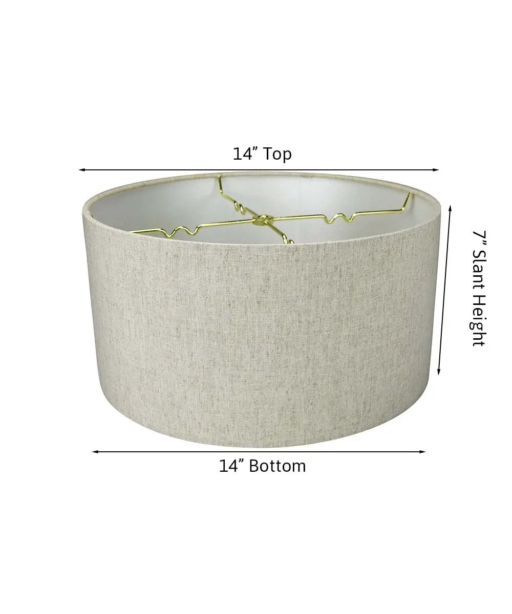 Hardback Drum Lampshade | Textured Oatmeal | 14 X 7 Inches | Single Shade