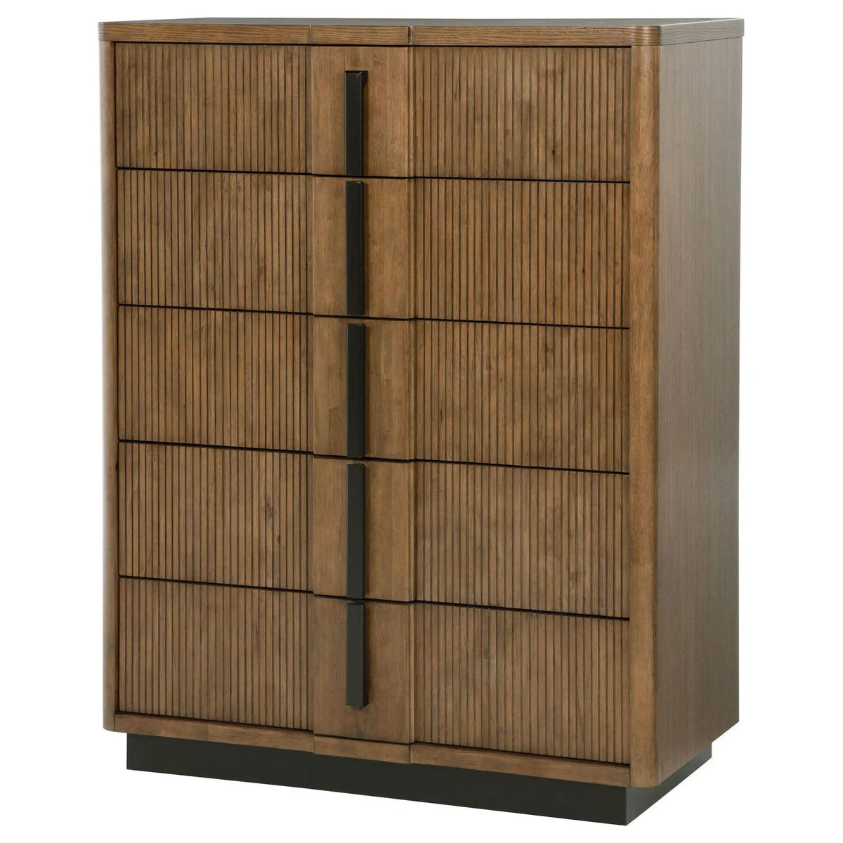 Terrace 5-drawer Chest of Drawers Ash | 40.25 x 19 x 52.25 in | Metal | Brown