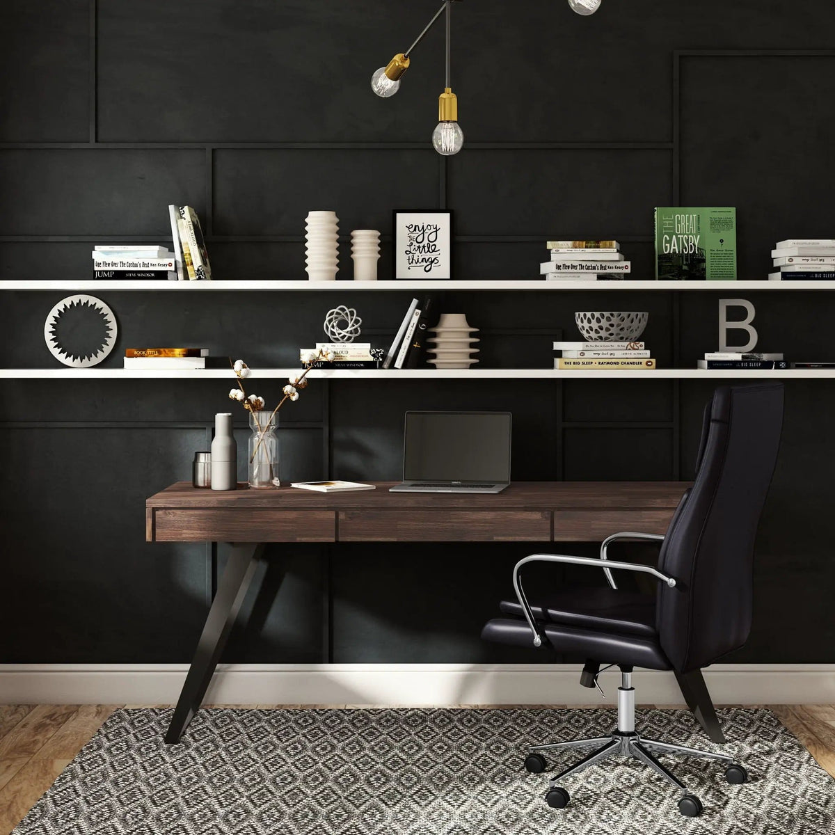 Lowry Handcrafted Desk | 5 Pieces | Metal | Home Office