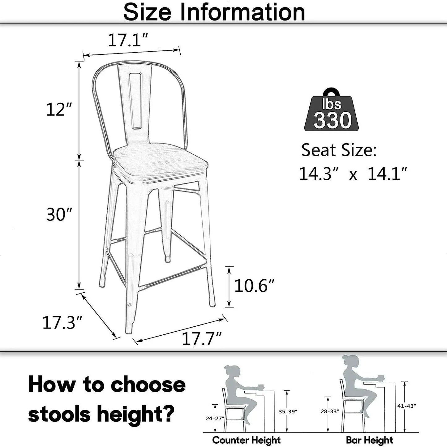 Counter Height Swivel Bar Chairs With Back Set Of 4 from PriceLows™