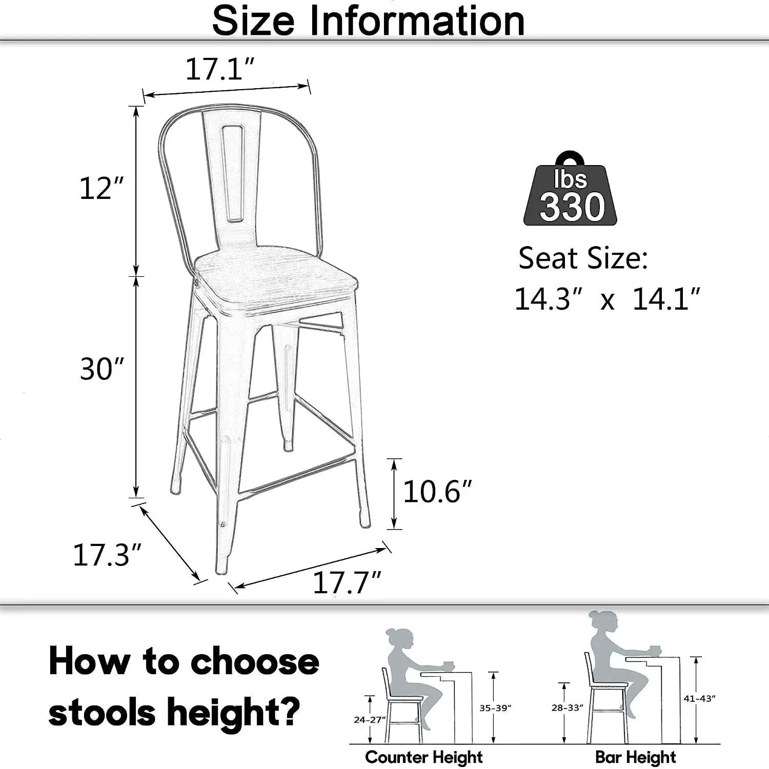 Counter Height Swivel Bar Chairs With Back Set Of 4 from PriceLows™