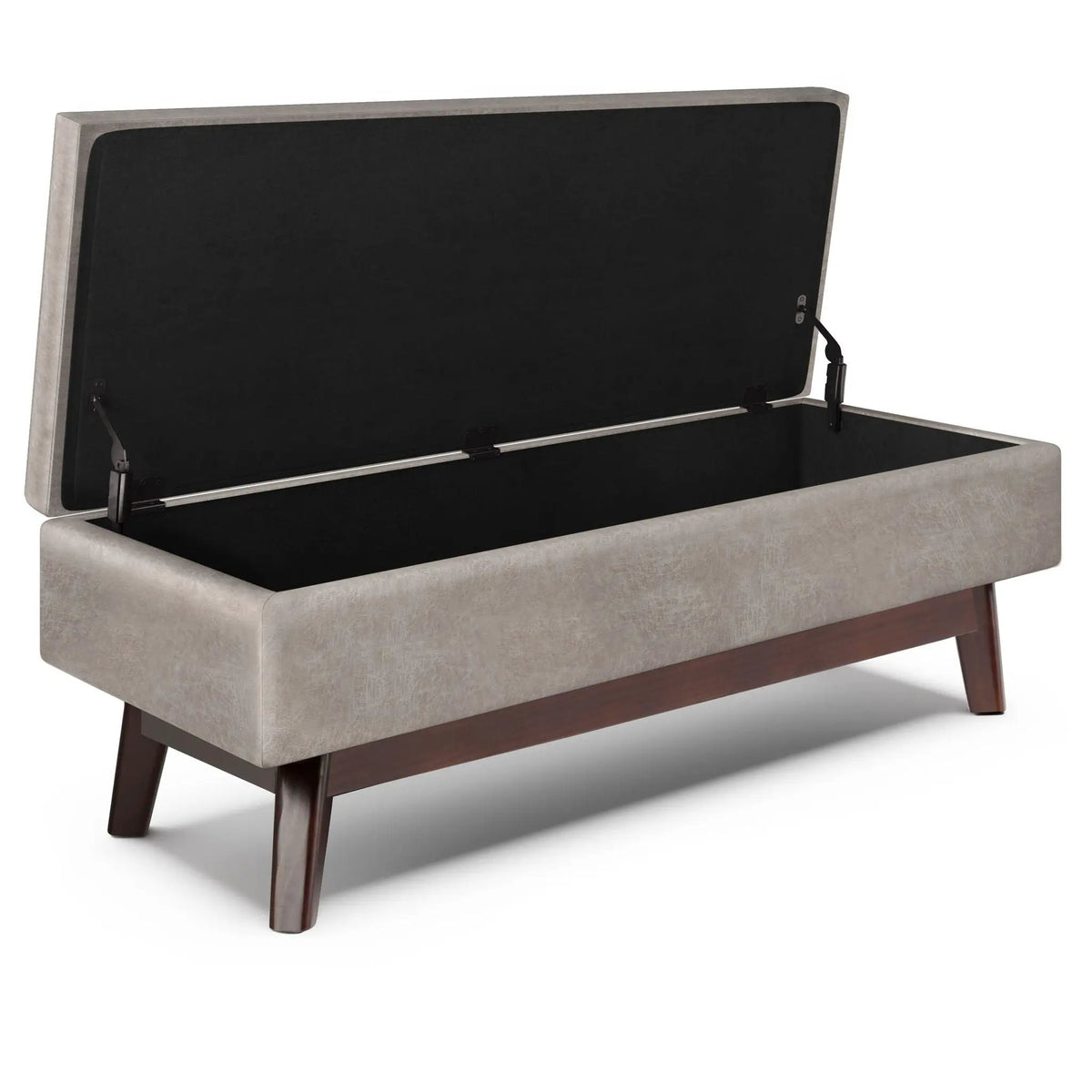 Storage Ottoman | Rectangular Design | Solid Wood Frame | Lift Top