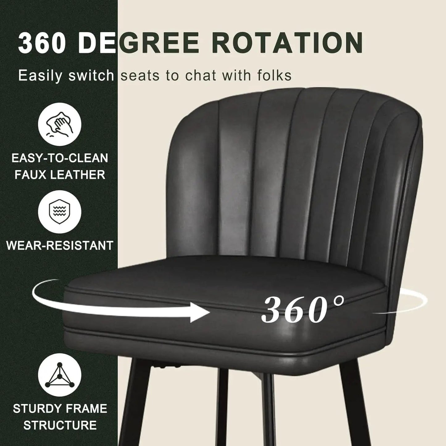 Modern Swivel Counter Height Bar Stools Set of Four from PriceLows™