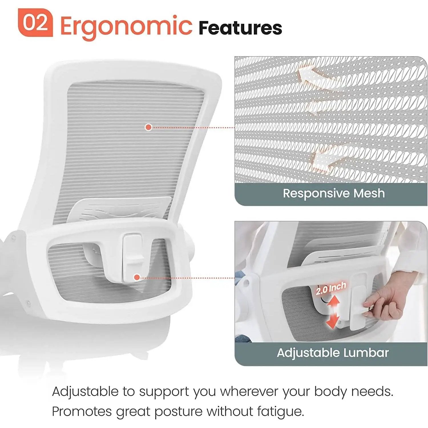 Ergonomic High Back Office Chair With Lumbar Support from PriceLows™