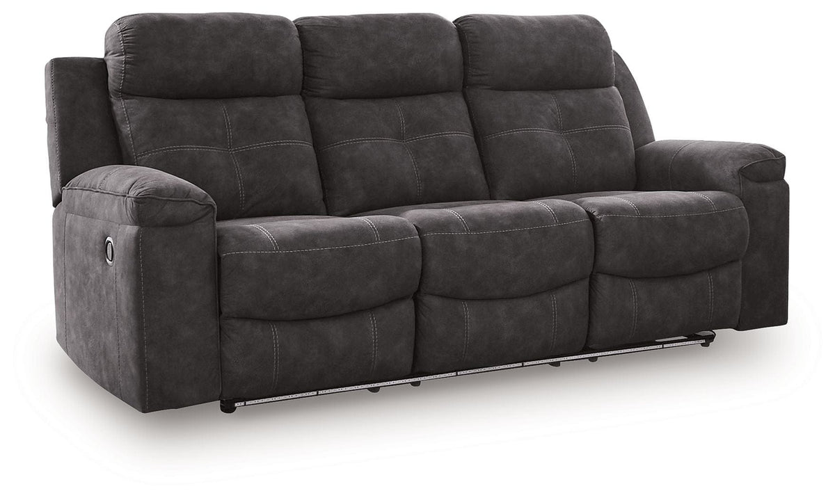 Brysonview Reclining Sofa | 87 x 40 x 41 in | Faux Leather & Metal | Charcoal