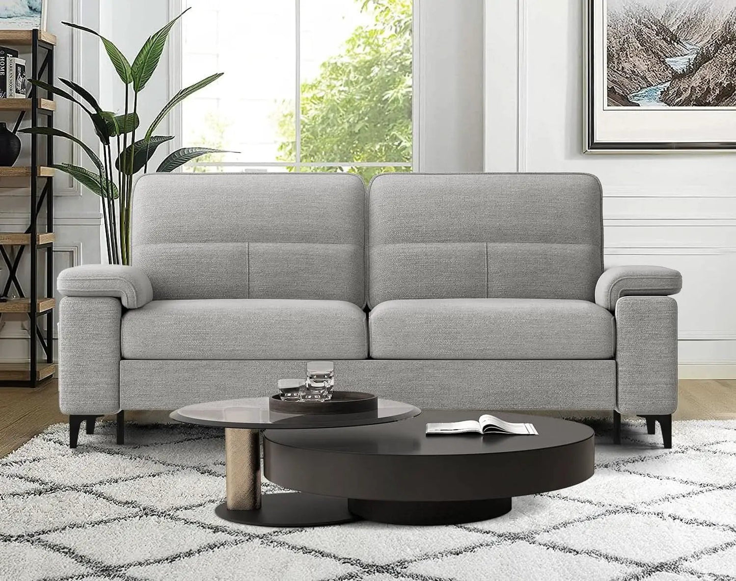 Light Gray Loveseat With Removable Cover And Armrests from PriceLows™
