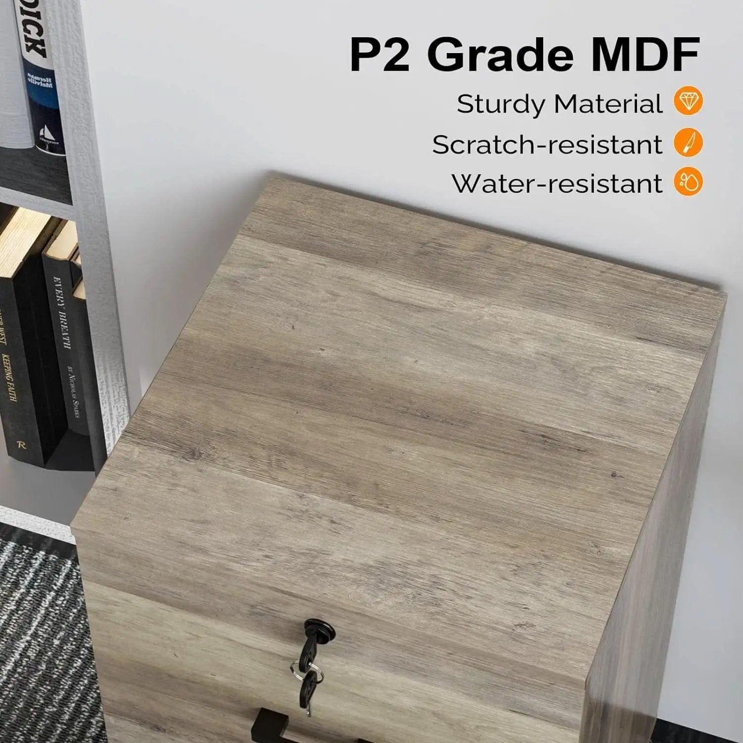 Rolling File Cabinet With Lock And Two Drawers For Letter Files from PriceLows™