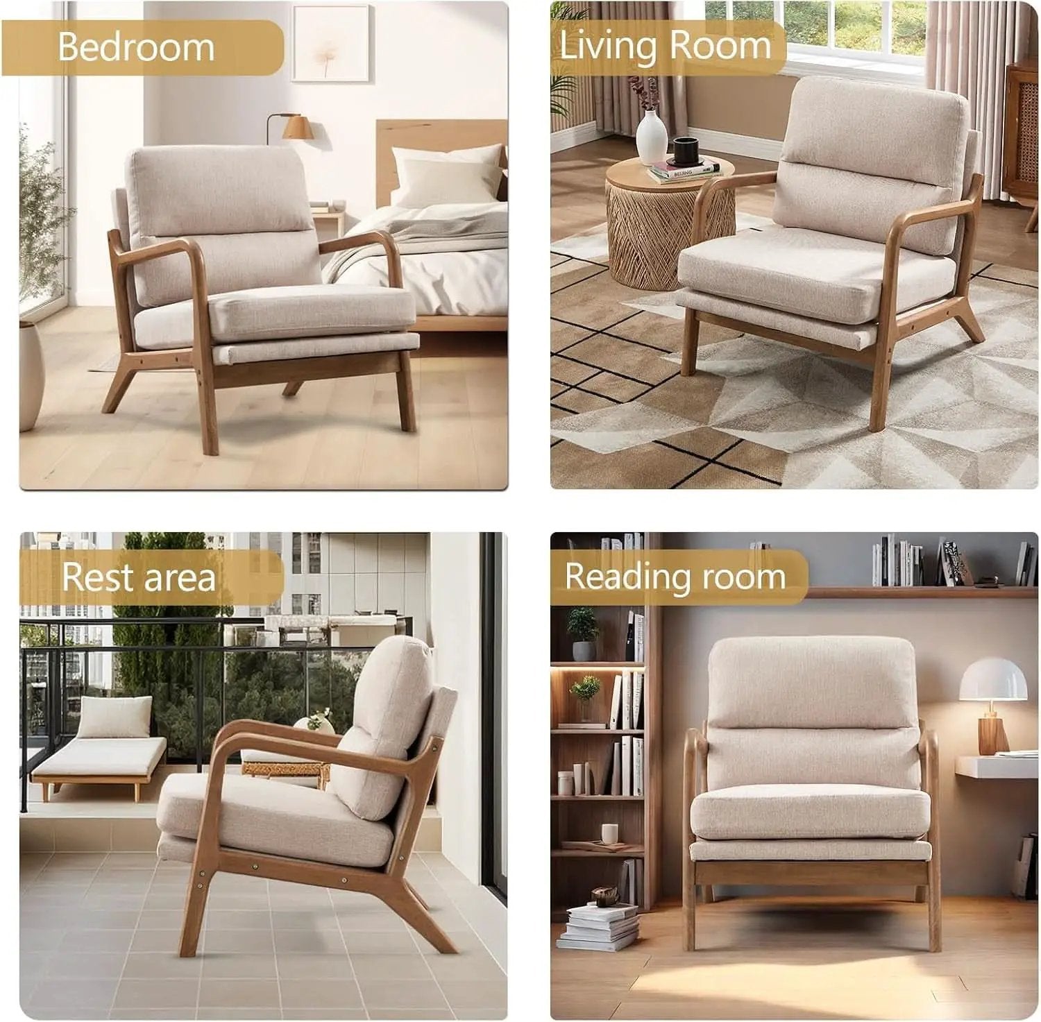 Mid Century Armchair With Premium Velvet Upholstery from PriceLows™