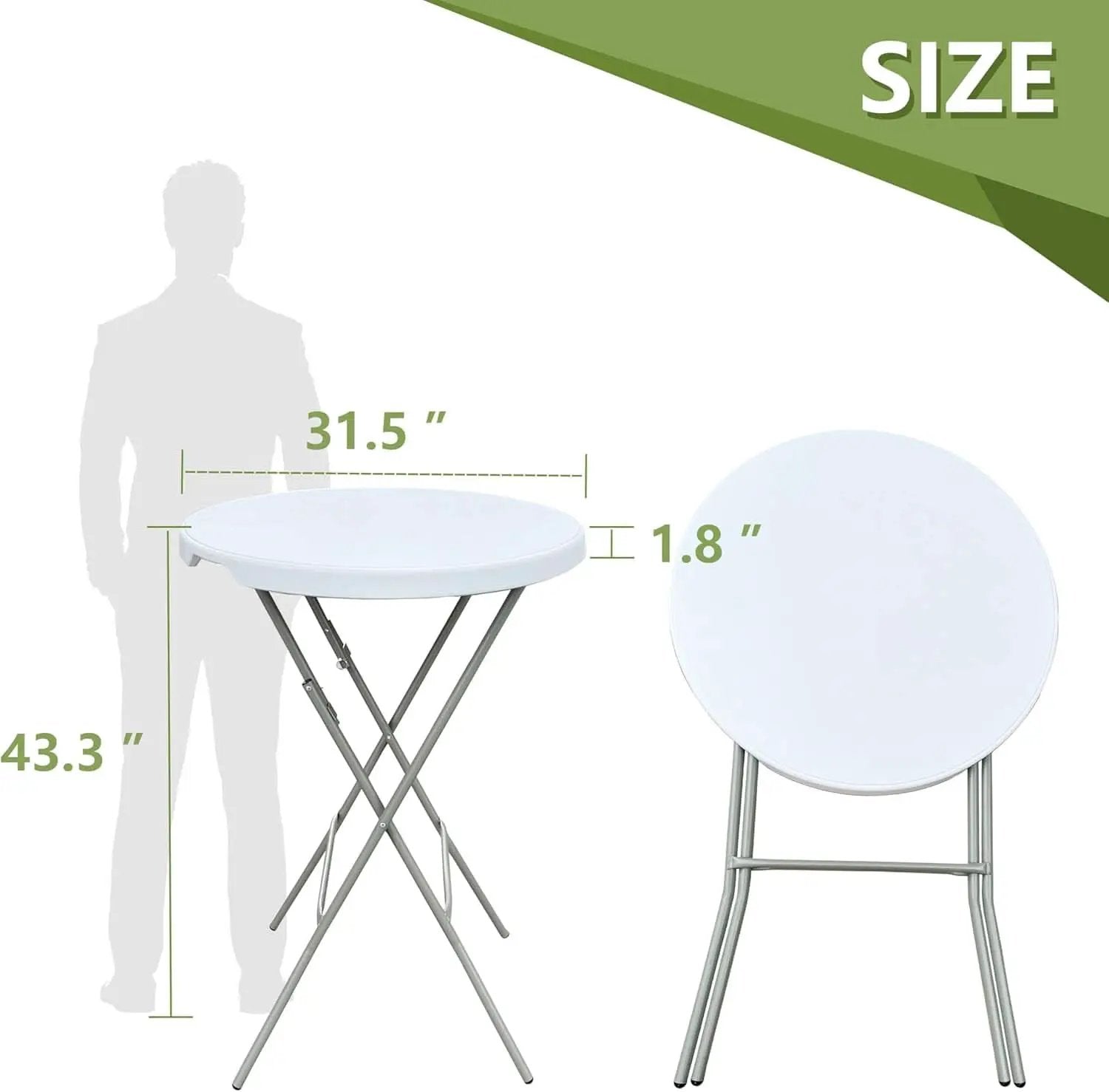 32 Inch White Ultra light weight Folding Table Outdoor from PriceLows™