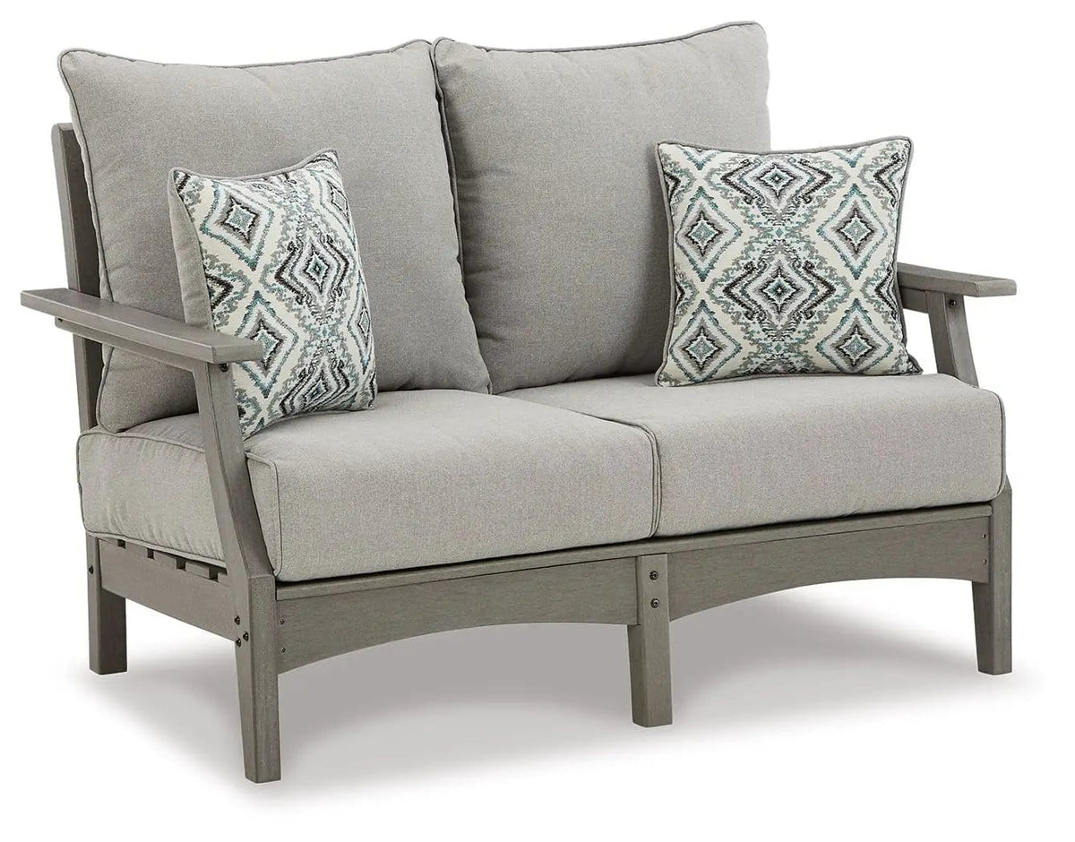 Visola Loveseat With Cushion | 54 x 32.5 x 37 in | Polyester & Fabric | Gray