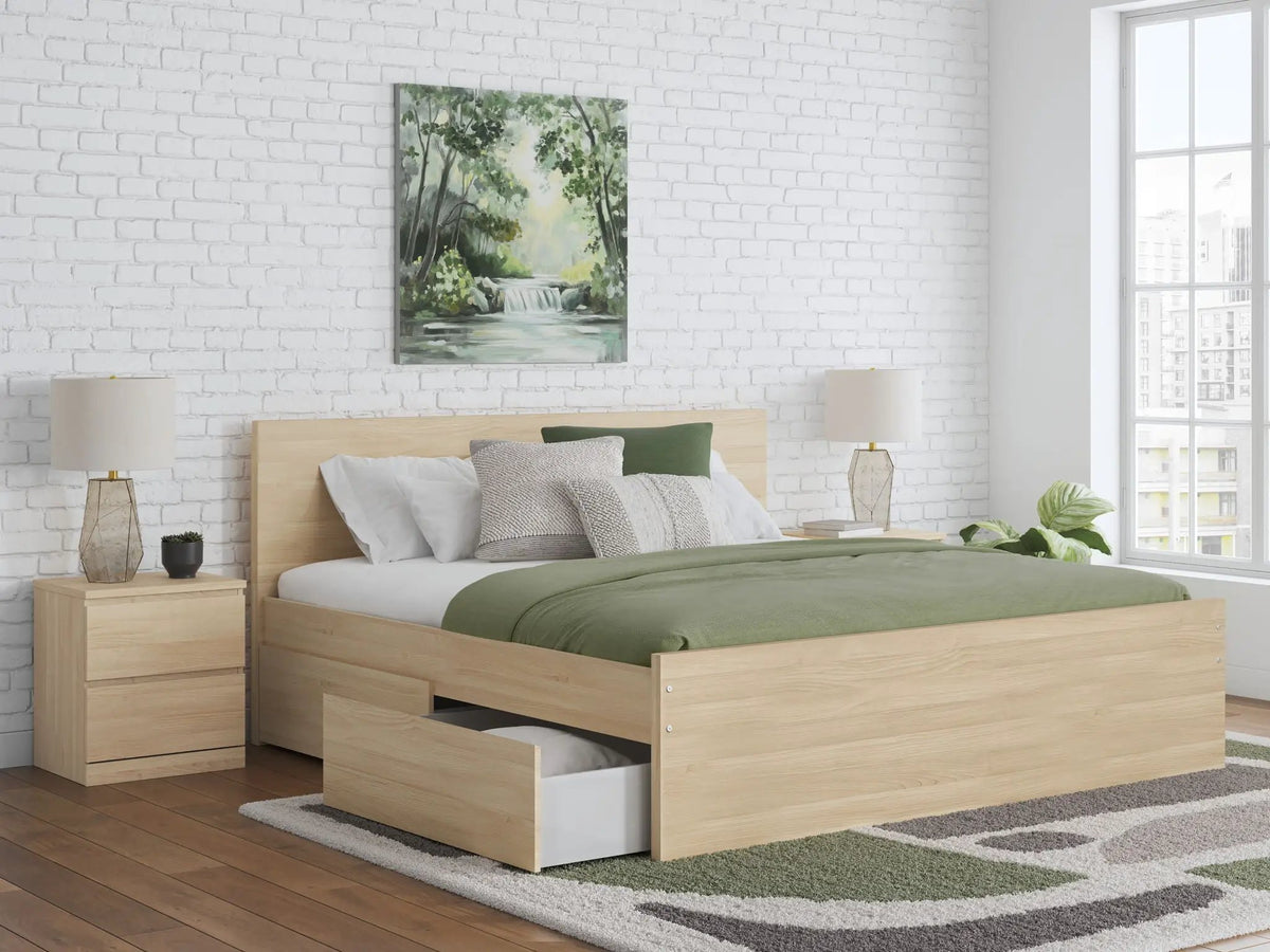Onita Panel Platform Bed | Minimal Design | Ultra-Clean Lines | Easy-Elegant Solid Finish