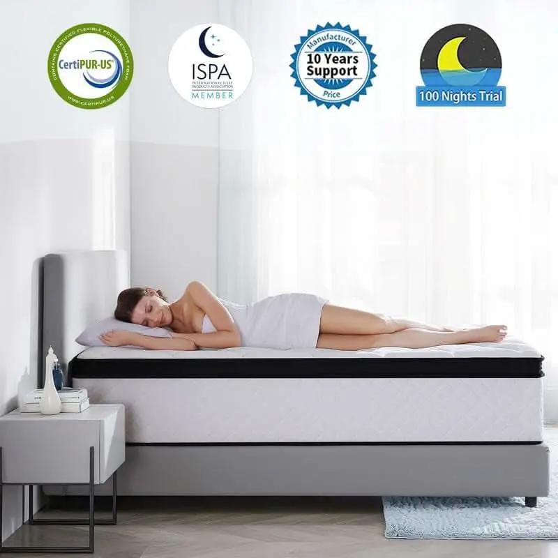 Queen Size Hybrid Memory Foam Mattress Stabilizing from PriceLows™